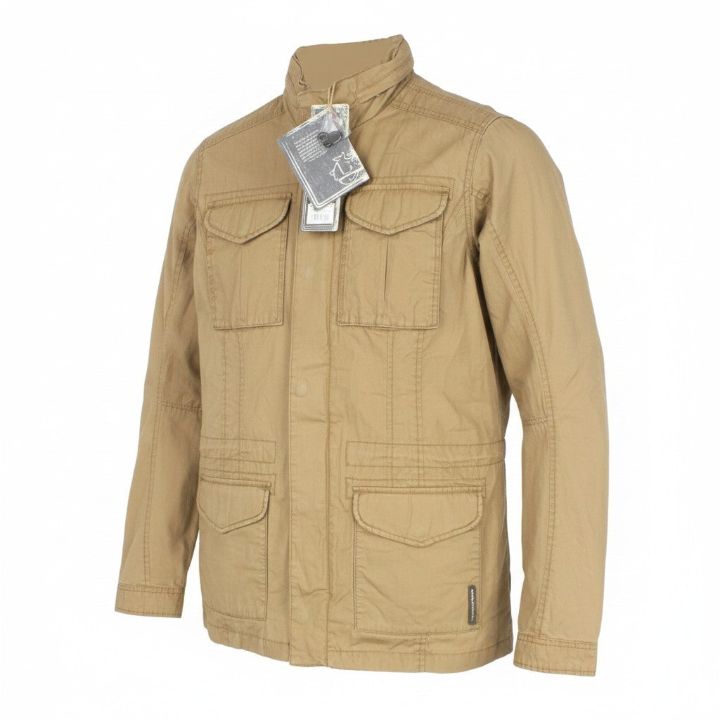 TUCANO URBANO Douz Men Jacket S Brown Cotton Single-Breasted Motorcycle Lined