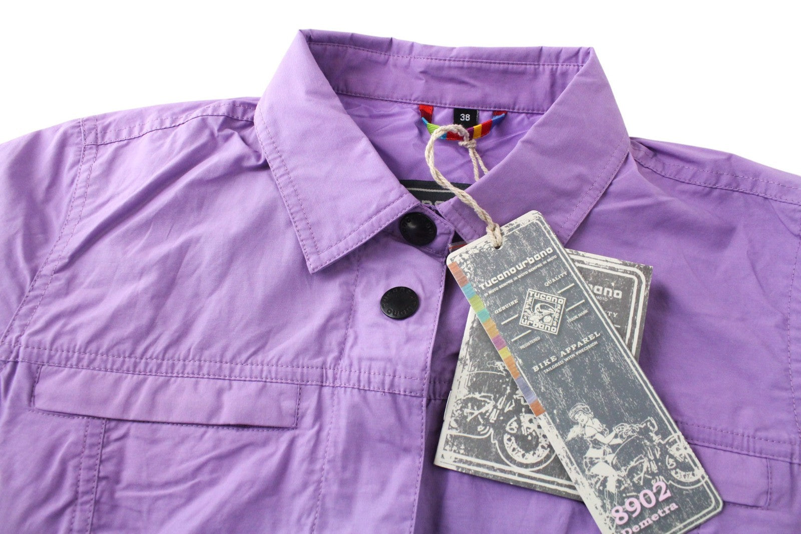 TUCANO URBANO Demetra Women Jacket XS Purple Cotton Blend Lightweight Moto