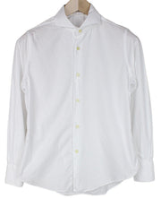 SUITSUPPLY Men Shirt XS Slim White Pure Cotton Cutaway Collared Twill Formal