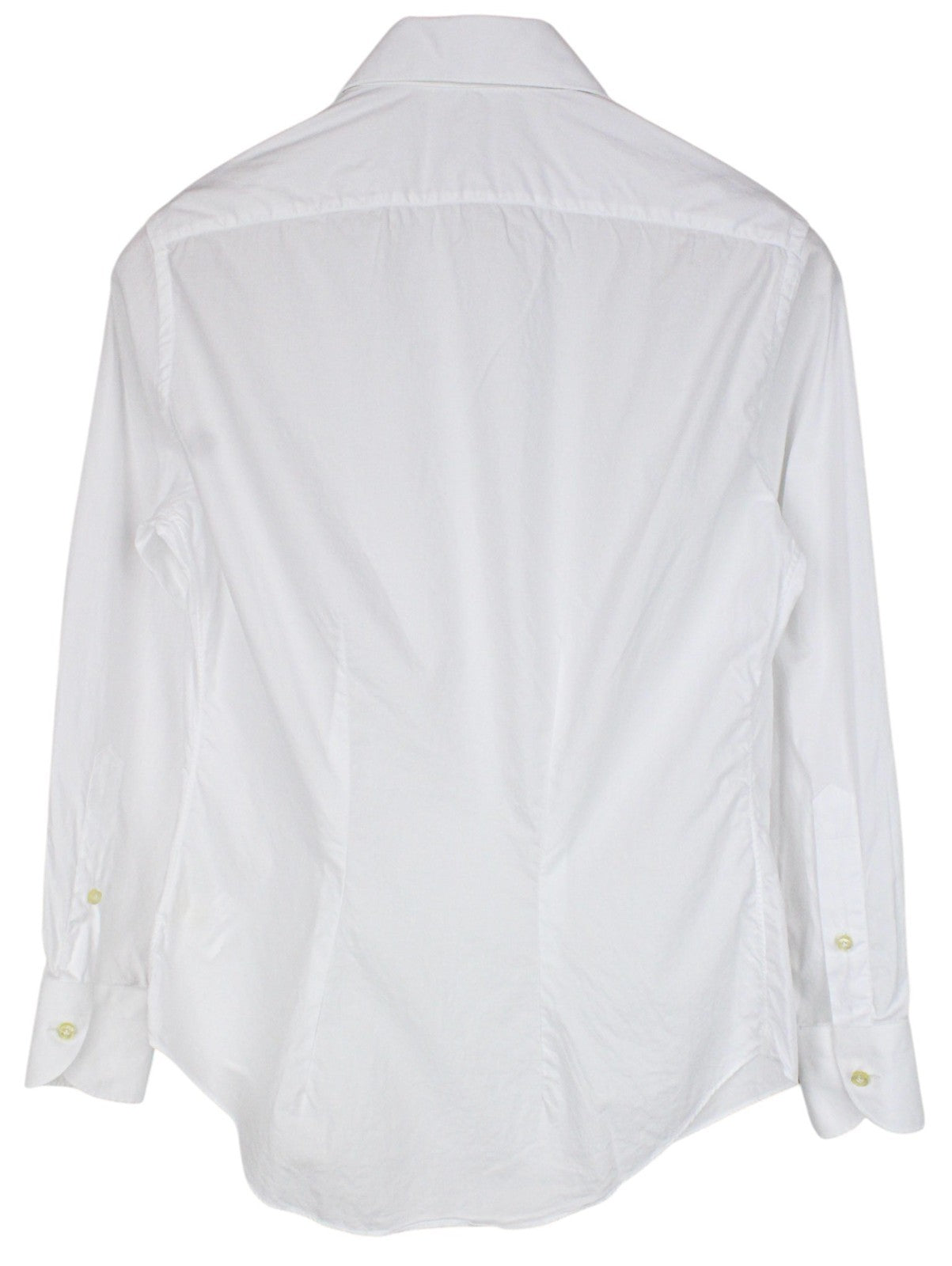 SUITSUPPLY Men Shirt XS Slim White Pure Cotton Cutaway Collared Twill Formal