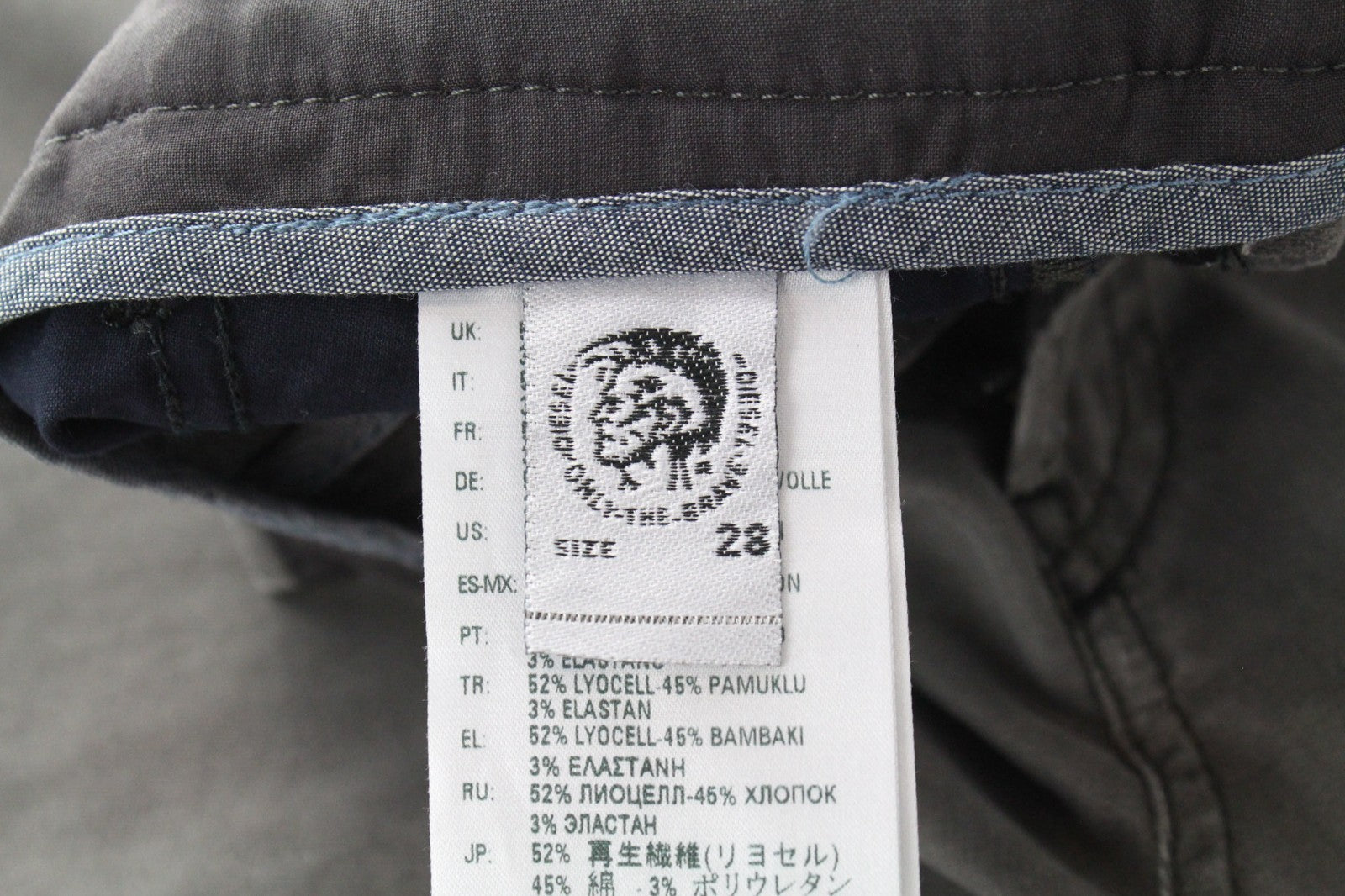 DIESEL Slim-Chino-M-NE 0685E Men Jeans W28 Sweat Jogg Slim Grey Cotton Stretch
