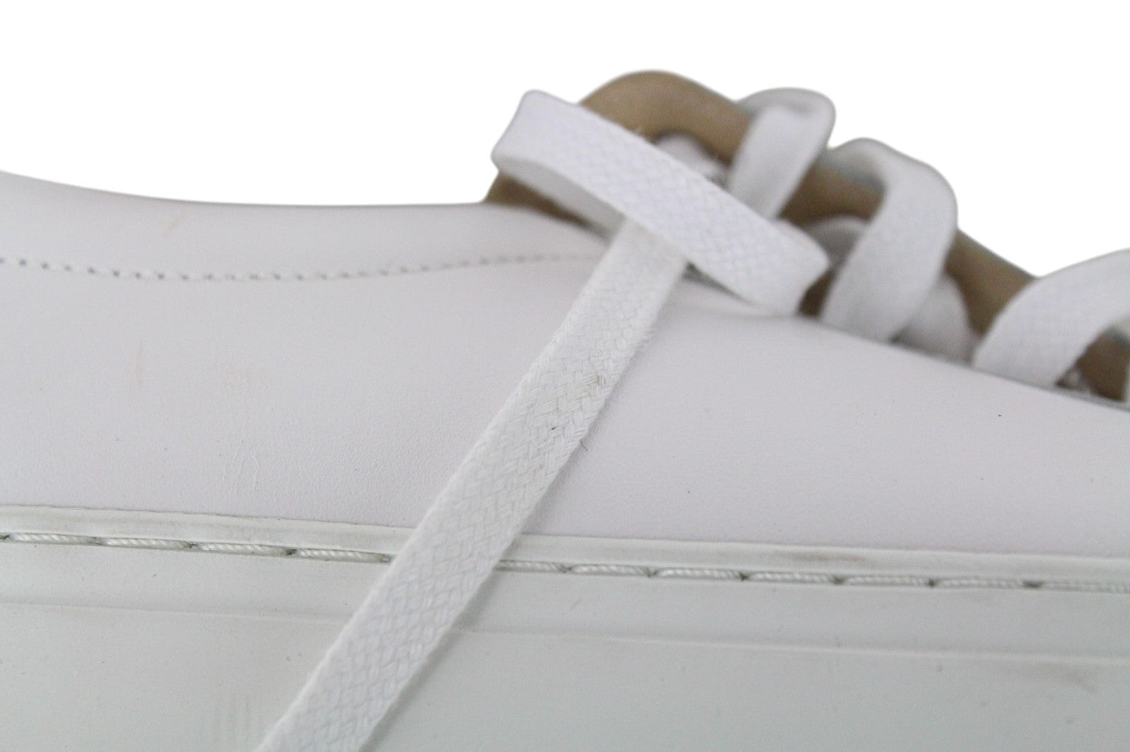 SUITSUPPLY Men Trainers EU42 White Genuine Leather Laced Low-Top Sneakers