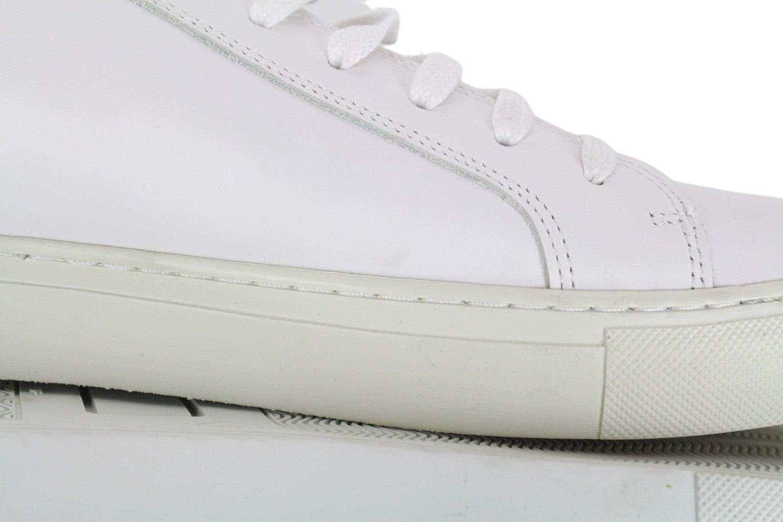SUITSUPPLY Men Trainers EU42 White Genuine Leather Laced Low-Top Sneakers