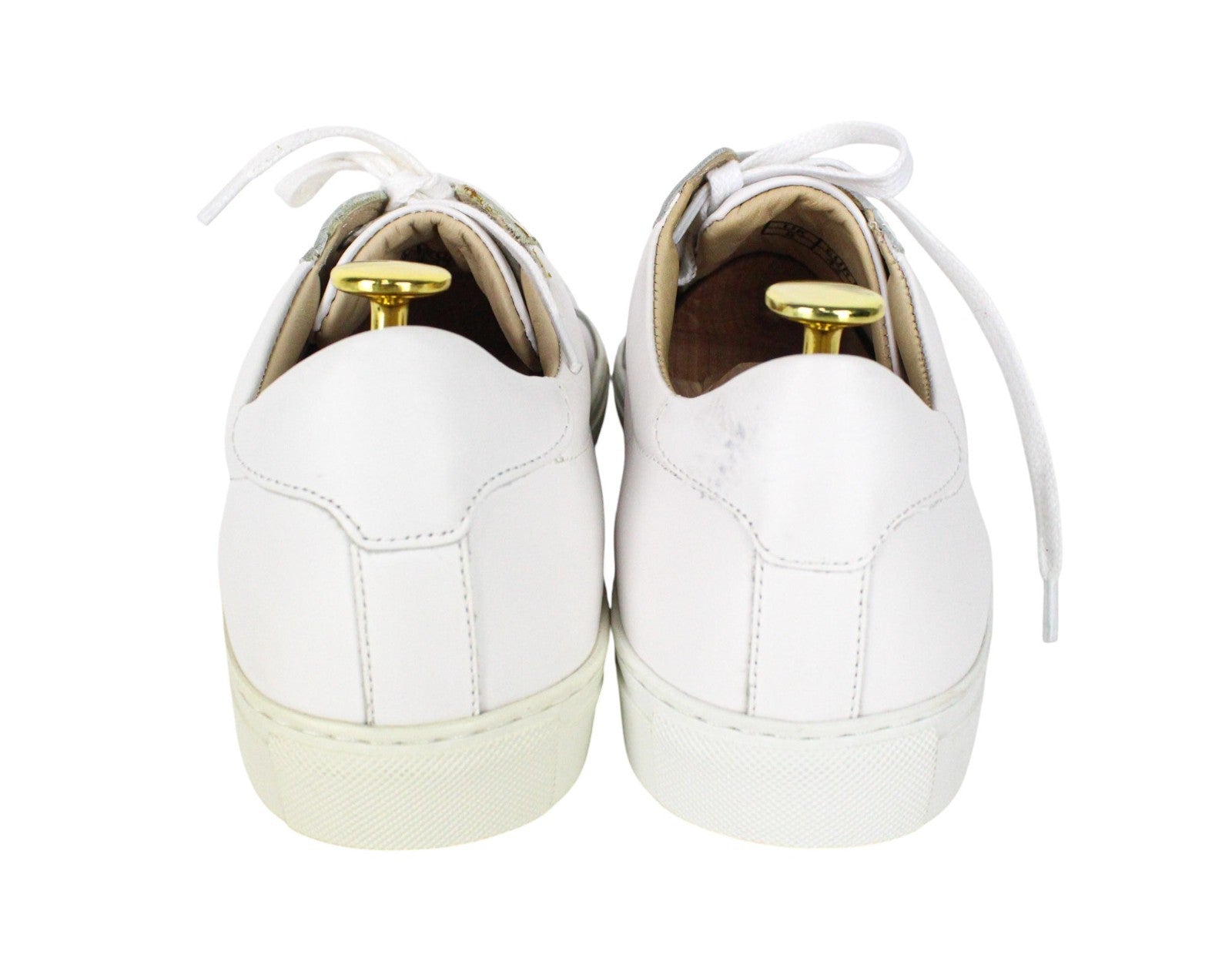 SUITSUPPLY Men Trainers EU42 White Genuine Leather Laced Low-Top Sneakers