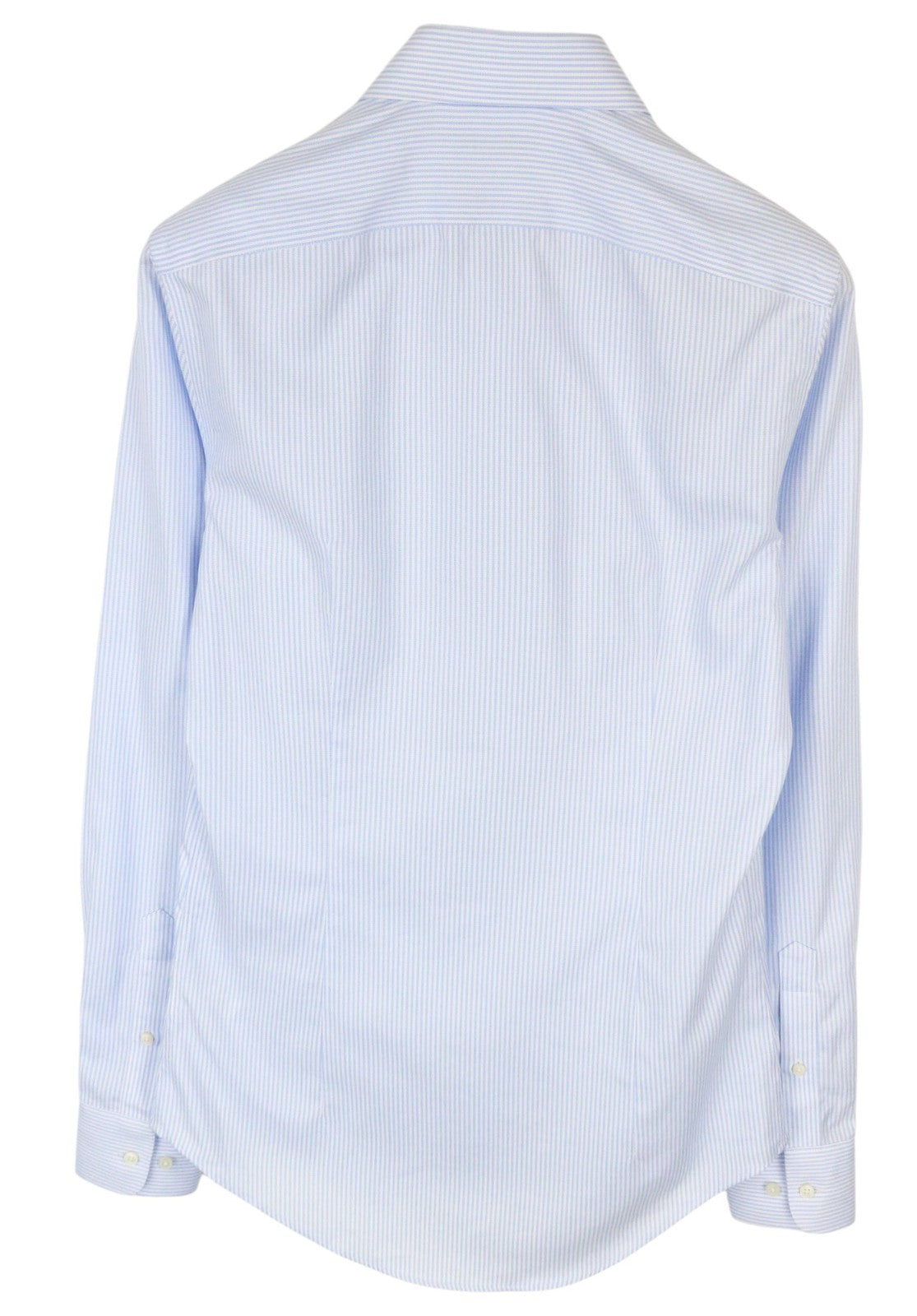 SUITSUPPLY Men Shirt 38L/15L Extra Slim Blue Pure Cotton Striped Long Sleeved