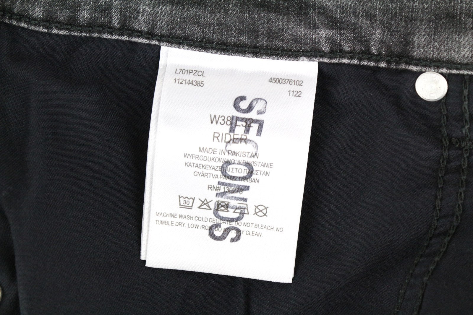 LEE Rider Men Jeans W38/L32 Slim Fit Washed Casual Grey Cotton Stretch
