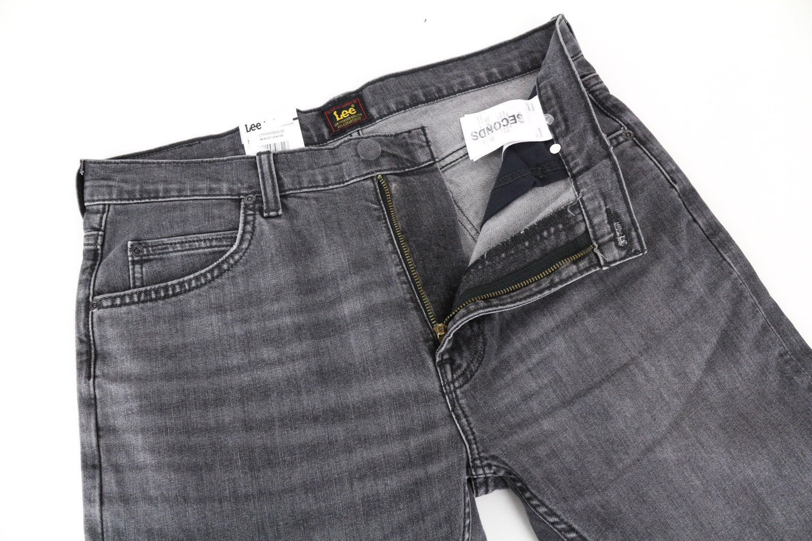 LEE Rider Men Jeans W32/L34 Slim Fit Faded 5-Pockets Casual Grey Cotton Stretch