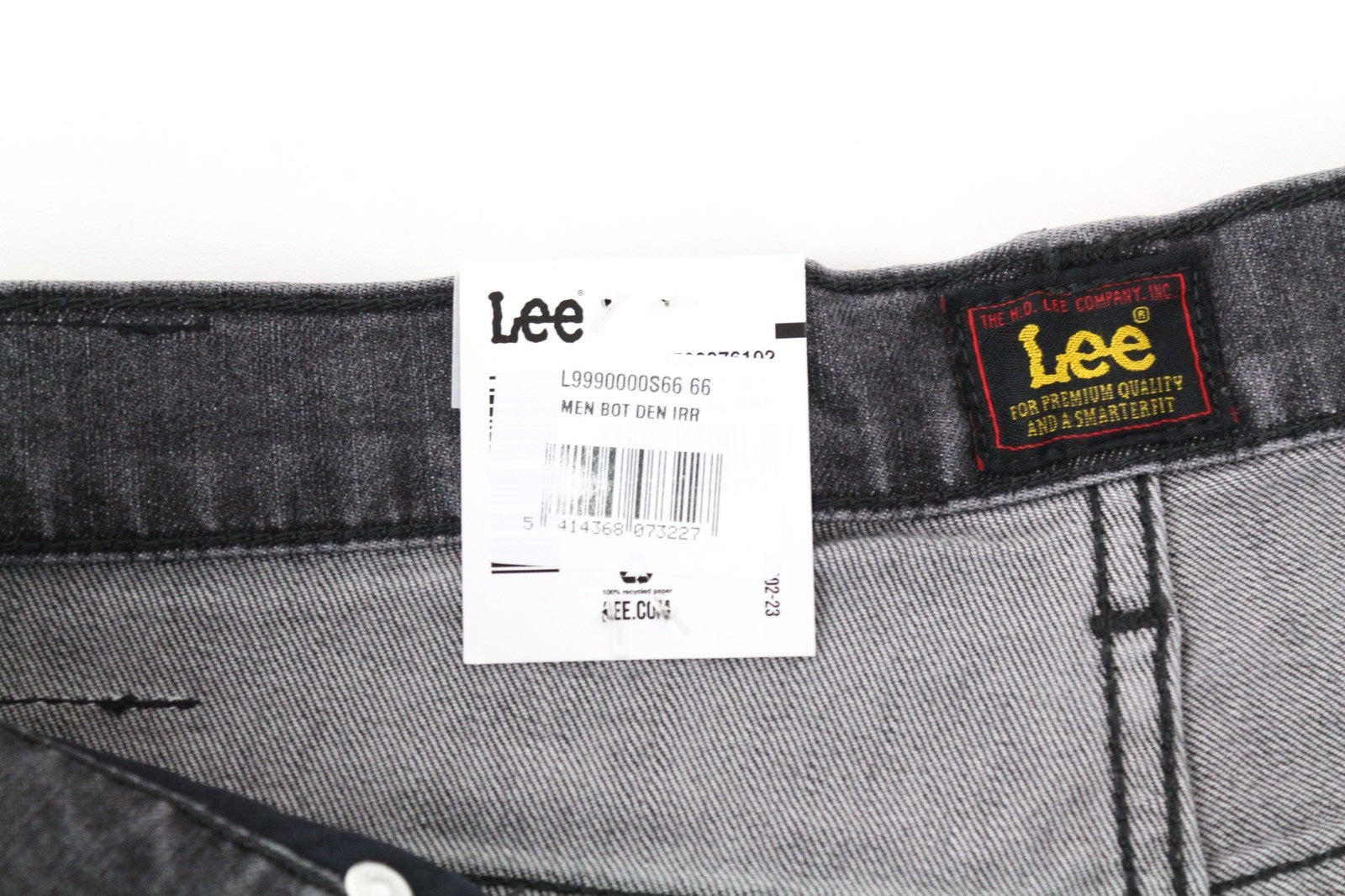 LEE Rider Men Jeans W32/L34 Slim Fit Faded 5-Pockets Casual Grey Cotton Stretch