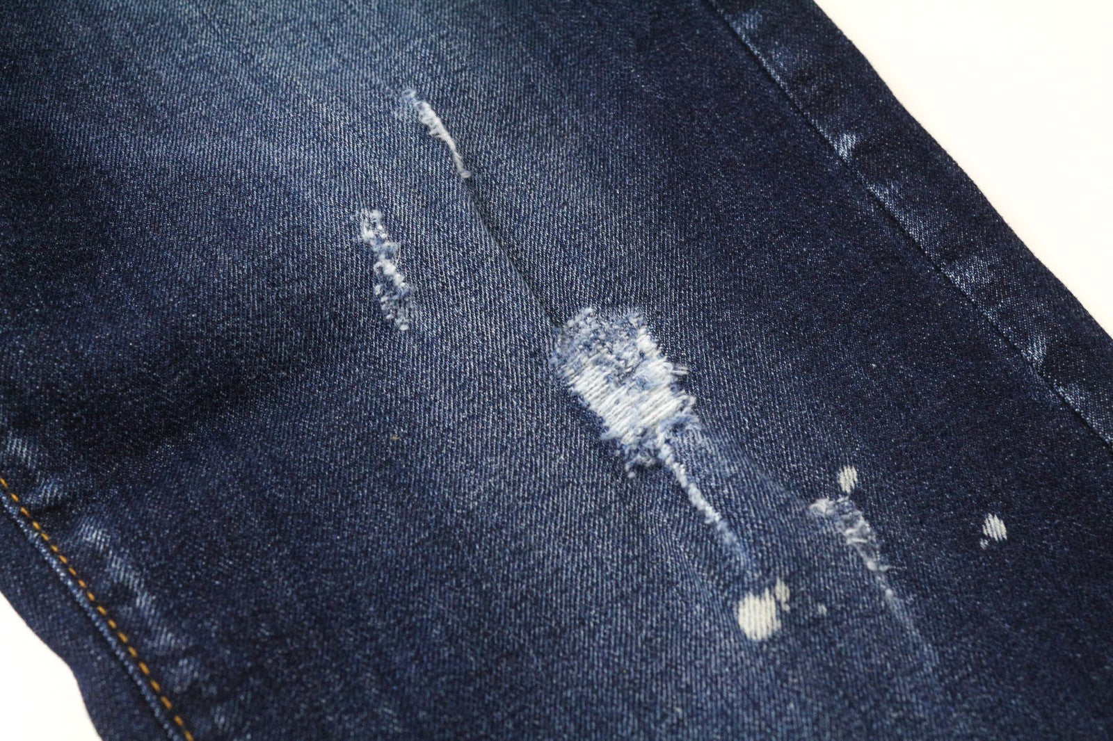 FRANKIE MORELLO Loredana moteriški džinsai, 38 dydis, siaurėjantys, mėlyni, tamprūs, plėšyti medvilniniai džinsai 