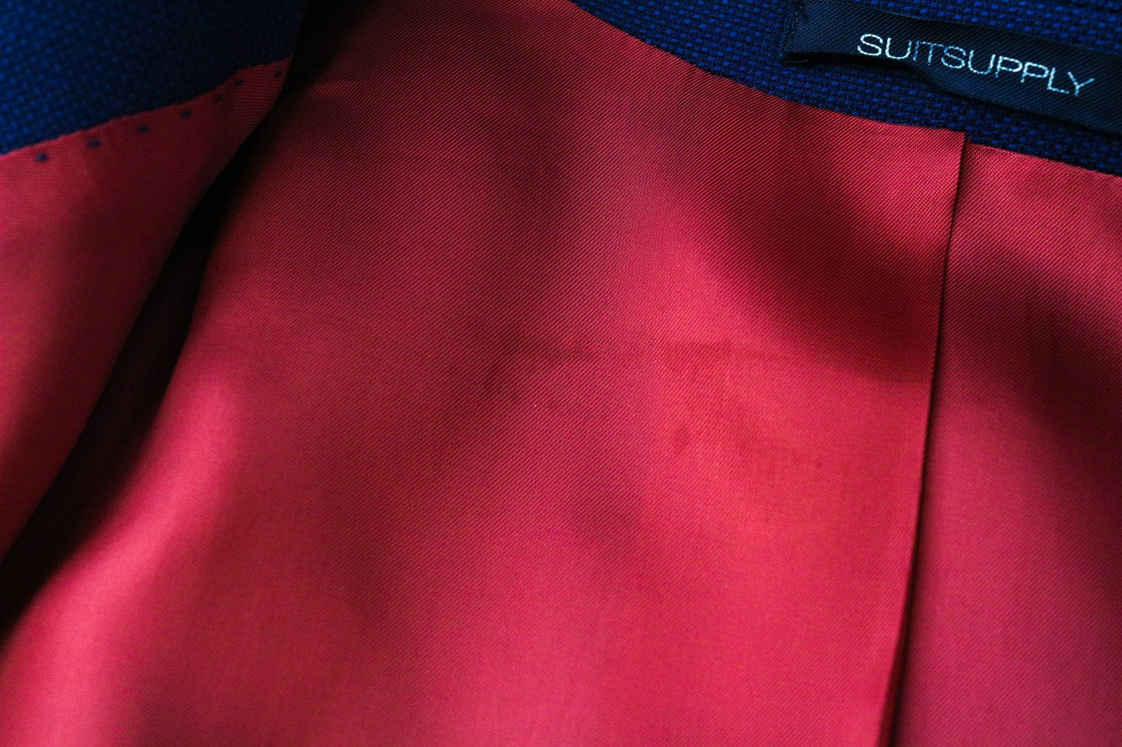 SUITSUPPLY Sienna Men's UK38S Blazer Blue Super 130's Wool Single-Breasted