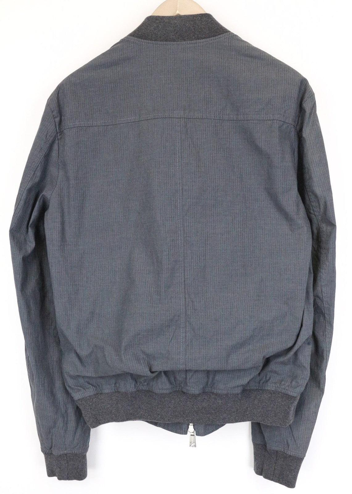 RICHMOND vyriška striukė 48 pilka medvilninė dryžuota bomber striukė ilgomis rankovėmis laisvalaikio stiliaus 