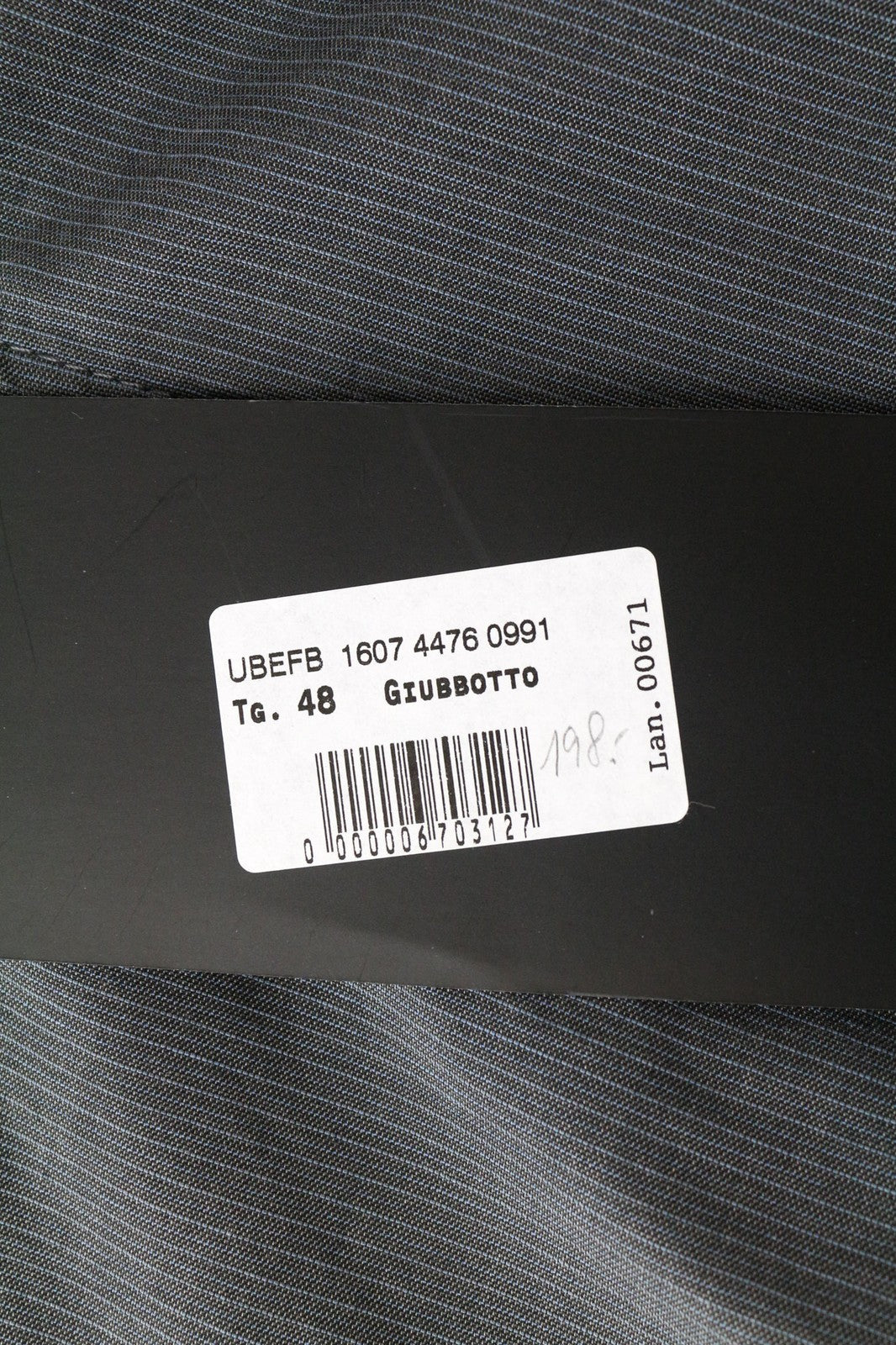 RICHMOND vyriška striukė 48 pilka medvilninė dryžuota bomber striukė ilgomis rankovėmis laisvalaikio stiliaus 