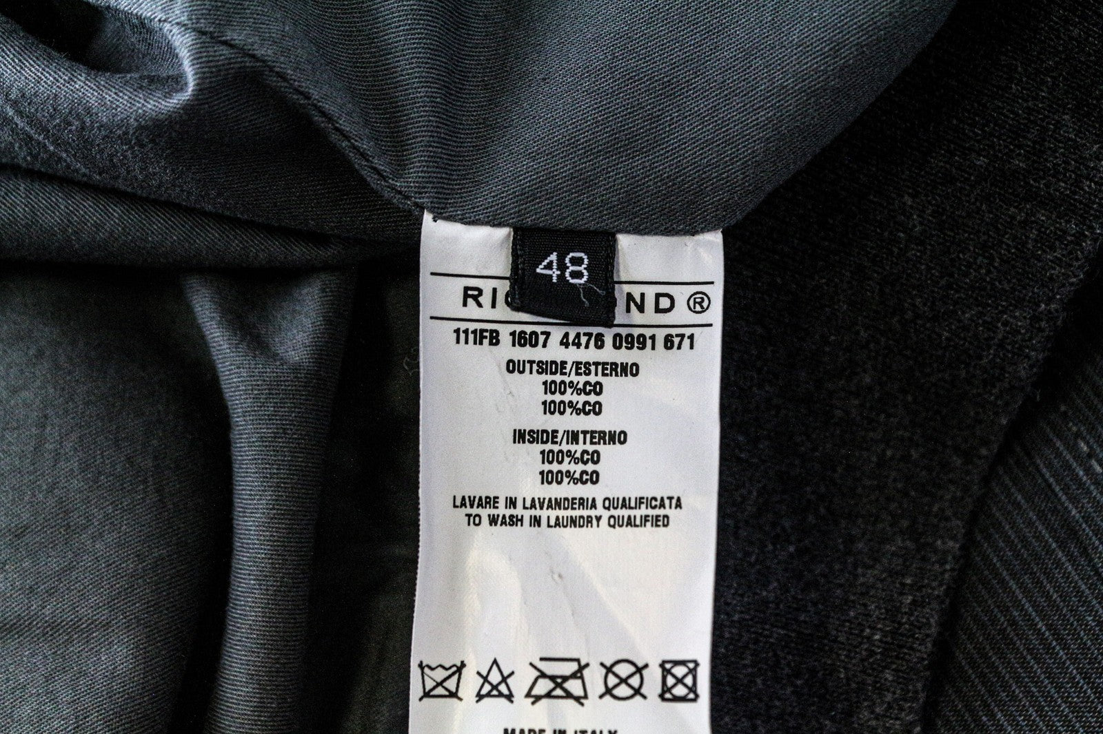 RICHMOND vyriška striukė 48 pilka medvilninė dryžuota bomber striukė ilgomis rankovėmis laisvalaikio stiliaus 