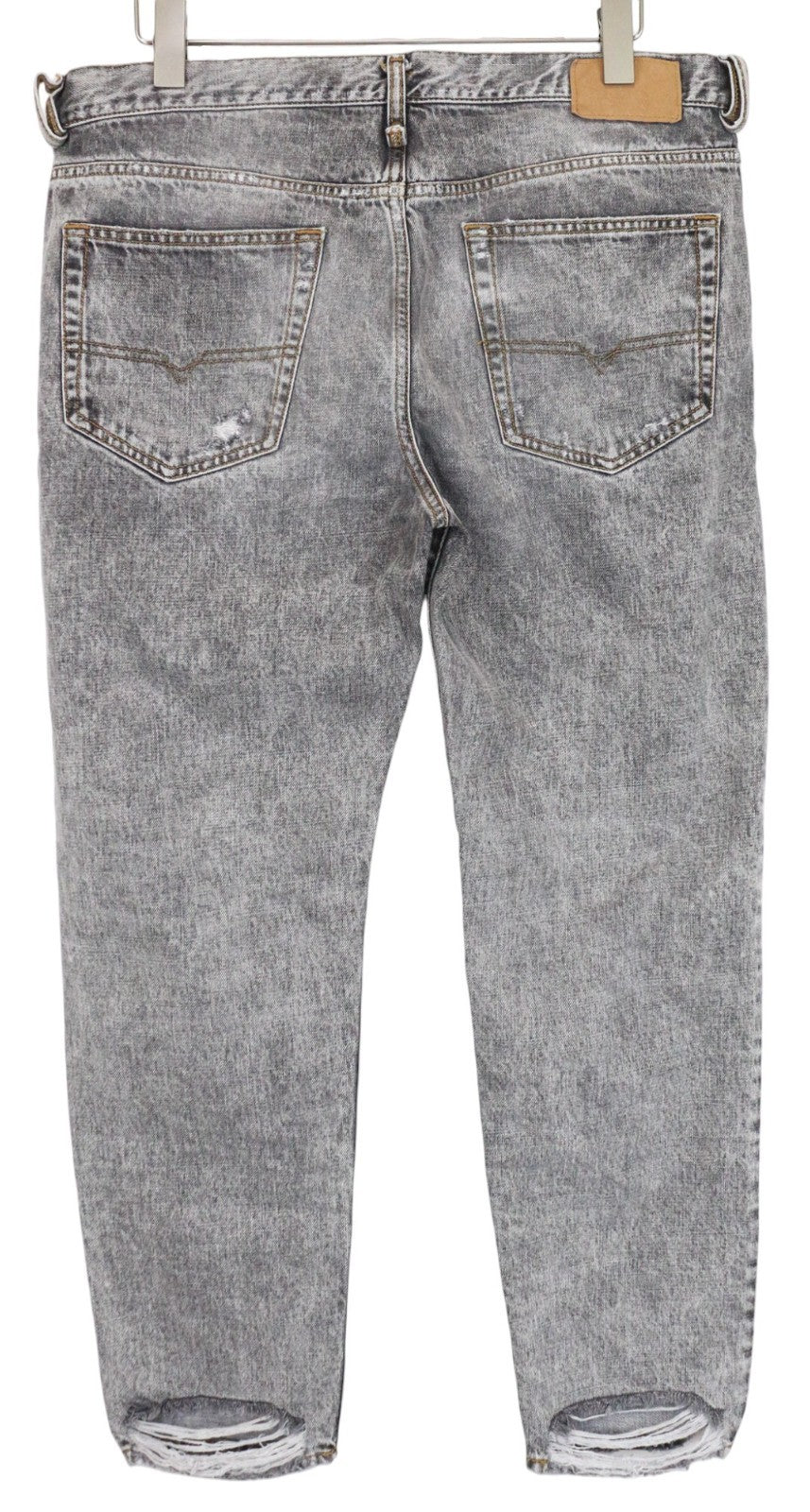 DIESEL Mharky 089AT Men's Jeans W36/L32 Grey Cotton Slim-Skinny Ripped