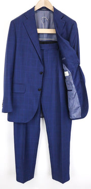 SUITSUPPLY La Spalla Men's Suit UK42R Blue Wool 2Pc Checked Classic