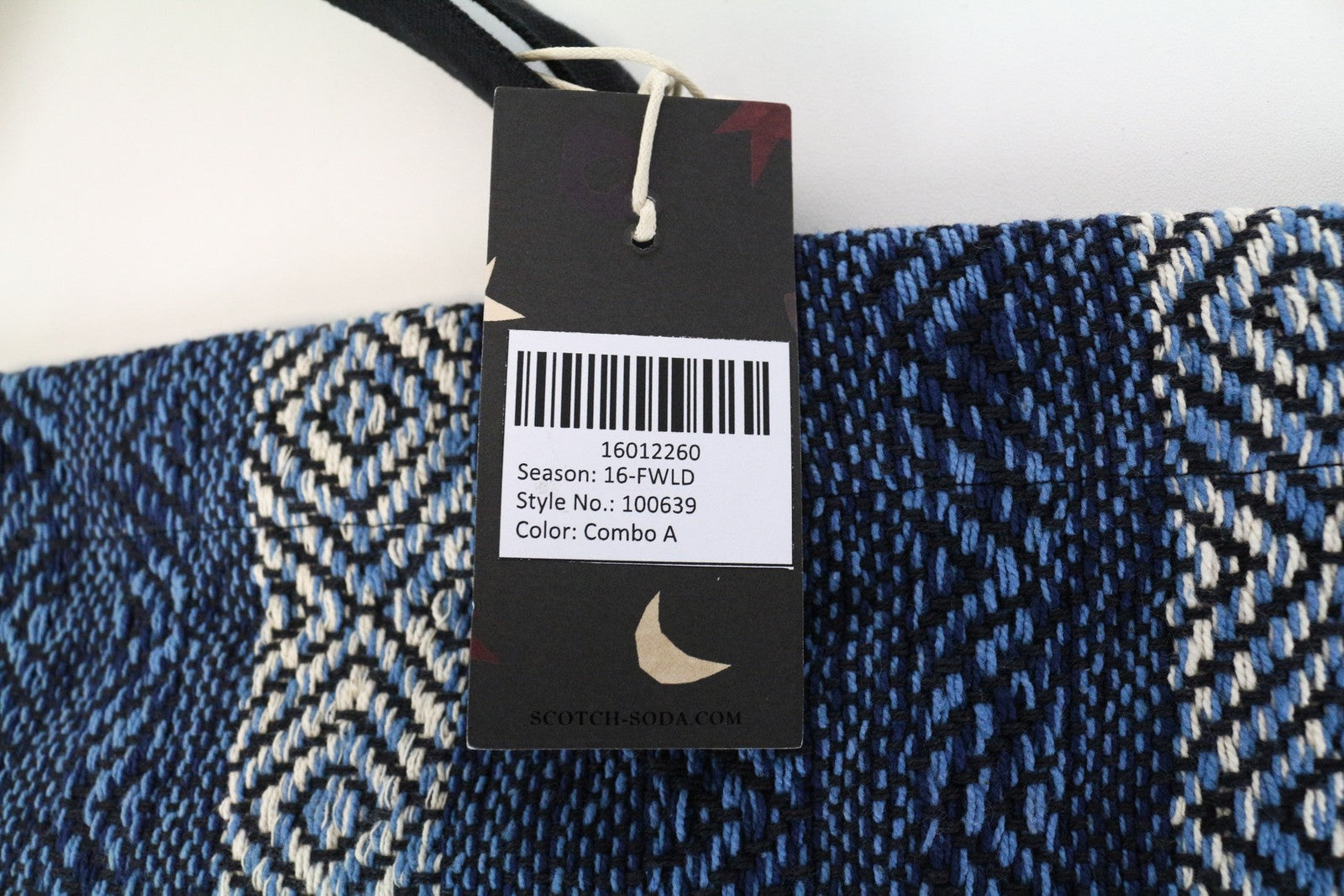 SCOTCH &amp; SODA moteriška vasarinė rankinė, mėlyna, vieno dydžio, su kutais ir raštuotais paplūdimio krepšiais 