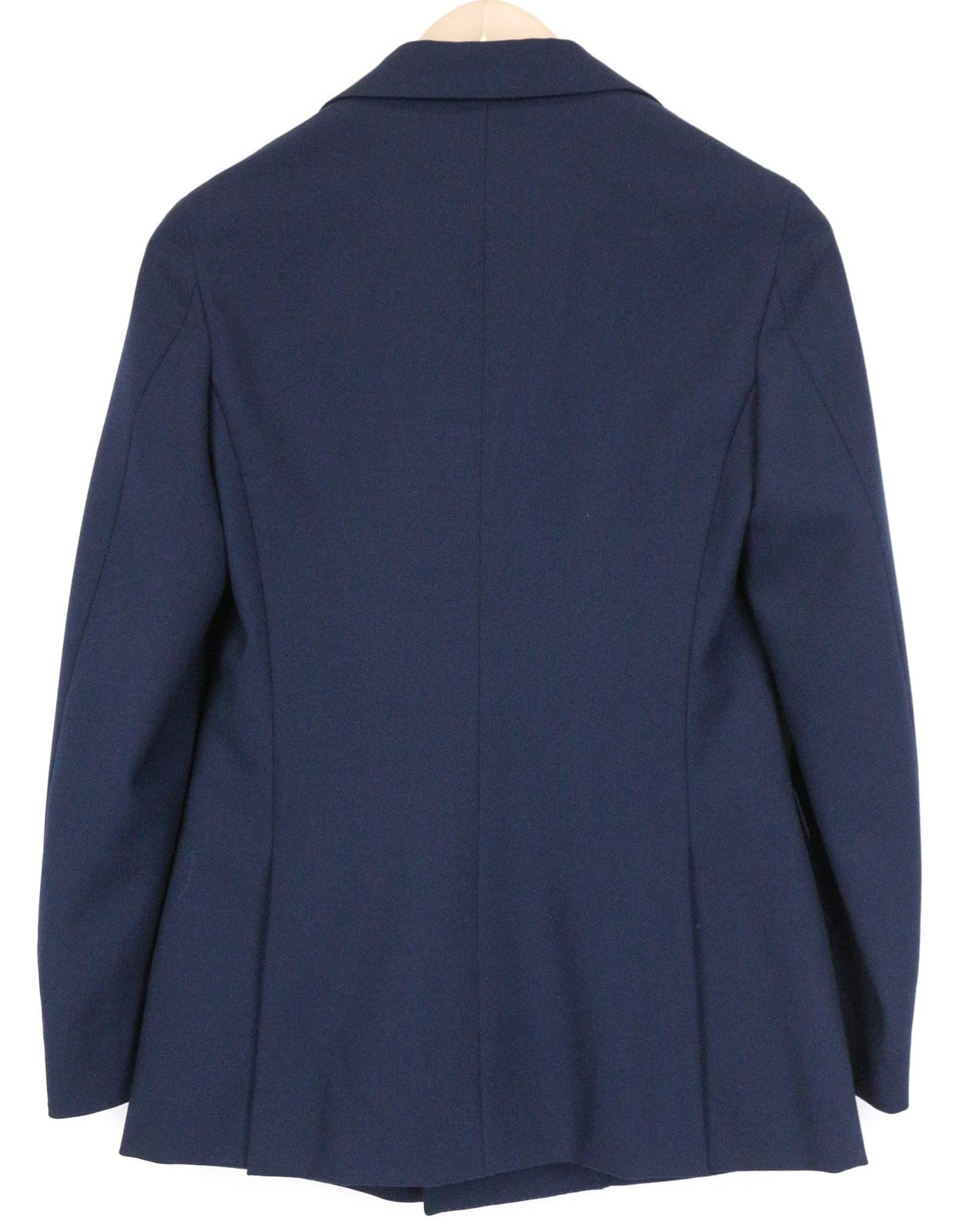 „SUITSUPPLY Cameron“ moteriškas mėlynas moheros vilnos švarkas UK8R su dvieiliu smailiu raštu 