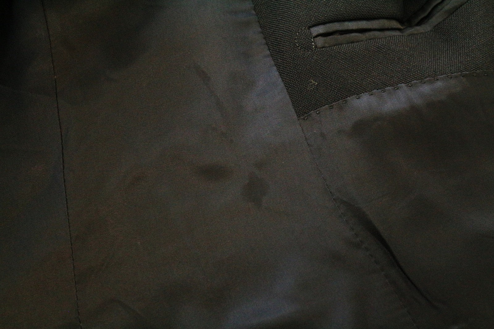 „SUITSUPPLY Cameron“ moteriškas mėlynas moheros vilnos švarkas UK8R su dvieiliu smailiu raštu 