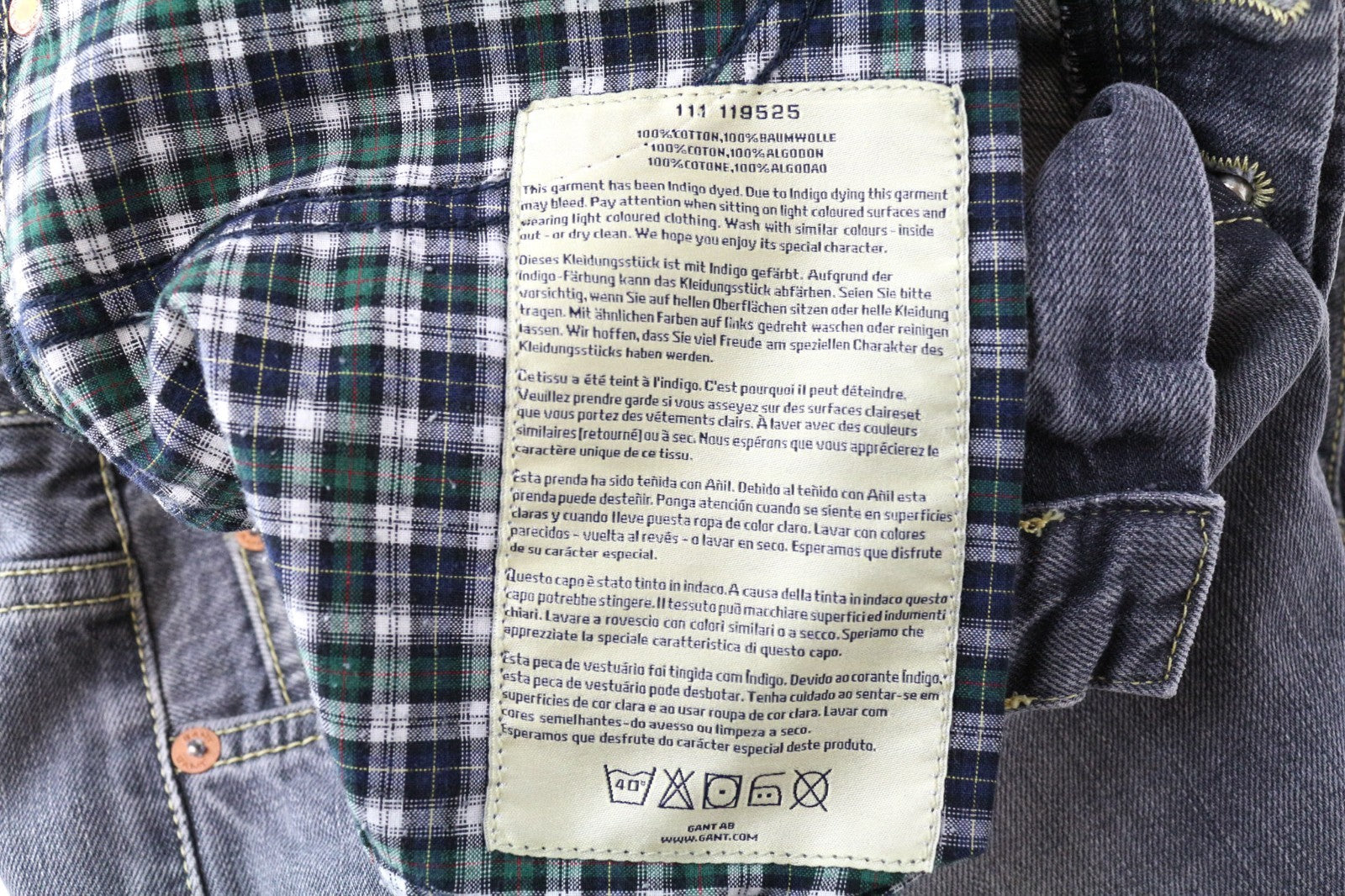 GANT Michael Bastian Men's Jeans W31/L36 Slim Cotton Blue Wash Distressed