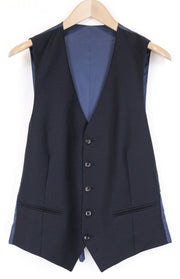SUITSUPPLY Ferrara Men's Waistcoat UK38L Navy Blue Wool Lined Single-Breasted