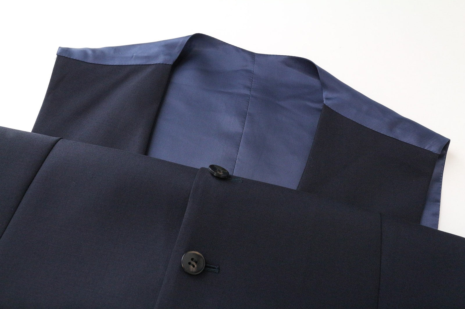 SUITSUPPLY Ferrara Men's Waistcoat UK38L Navy Blue Wool Lined Single-Breasted