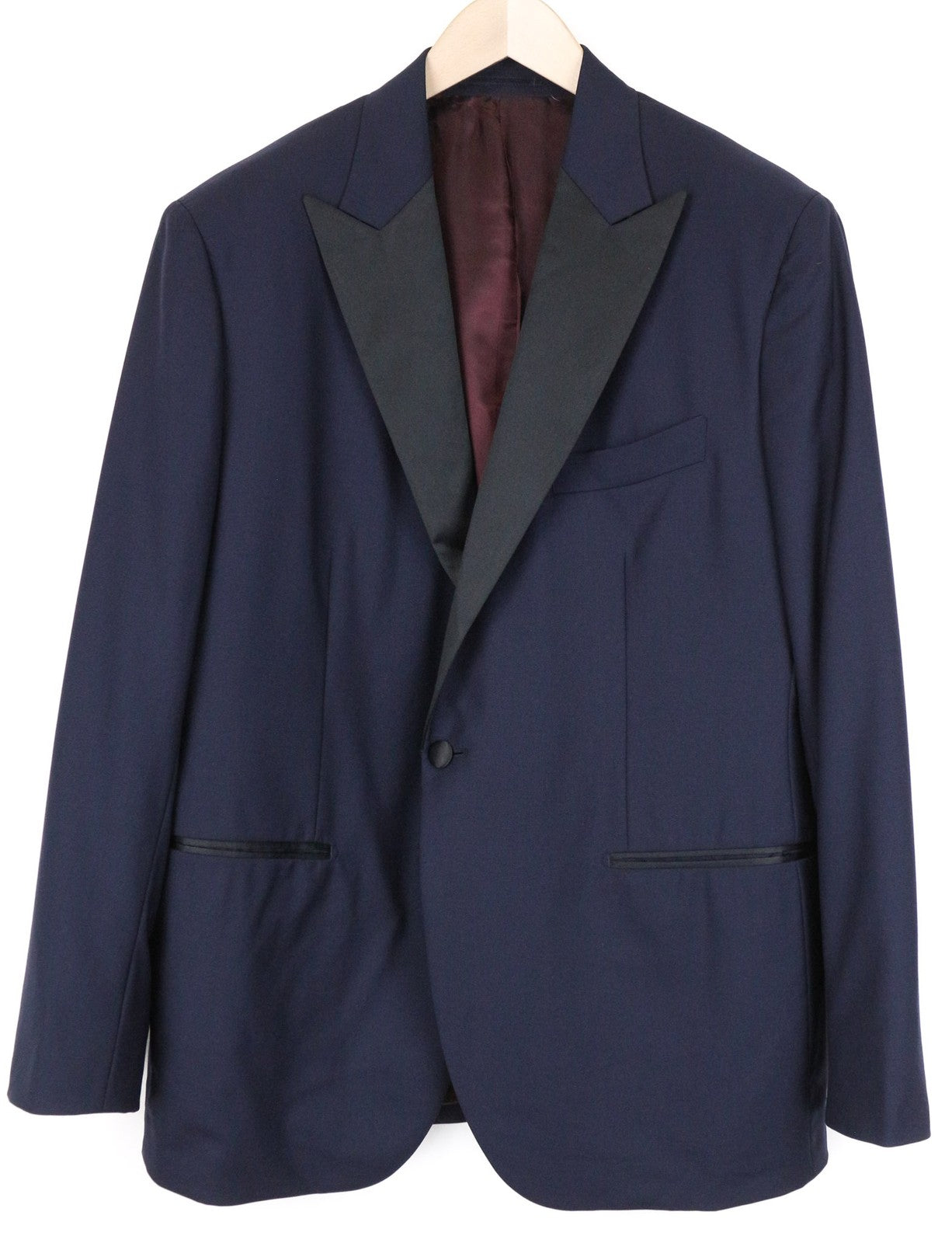 „SUITSUPPLY Lazio“ vyriškas švarkas 28, mėlynas, vilnonis, smokingas, pamušalu, vienaeilis 