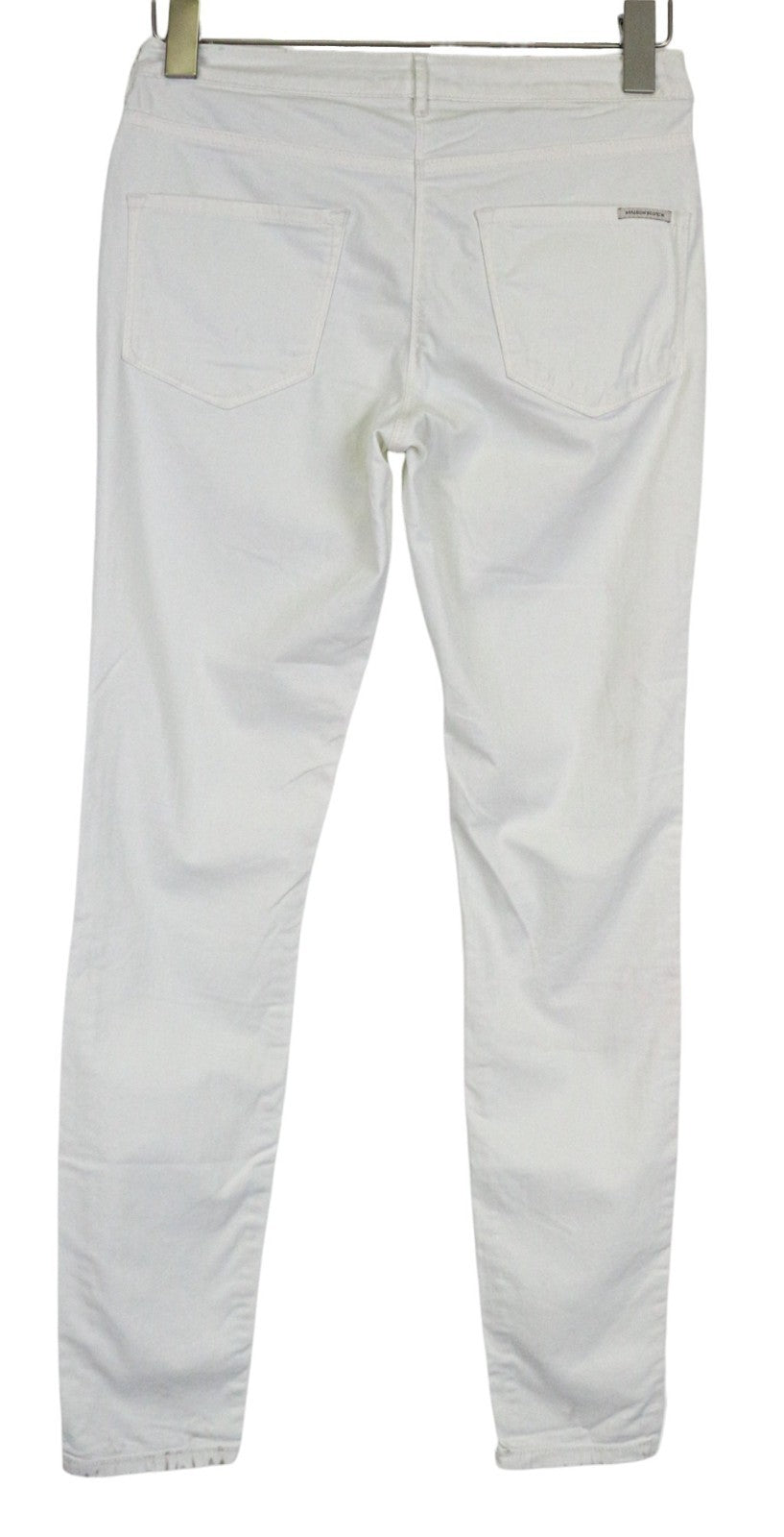 MAISON SCOTCH moteriškos kelnės W27/L30 baltos, aptemptos, su 5 kišenėmis ir užtrauktuku 