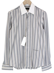 RICHMOND vyriški marškinėliai 48 pilki dryžuoti tamprūs medvilniniai ilgomis rankovėmis klasikinio stiliaus 