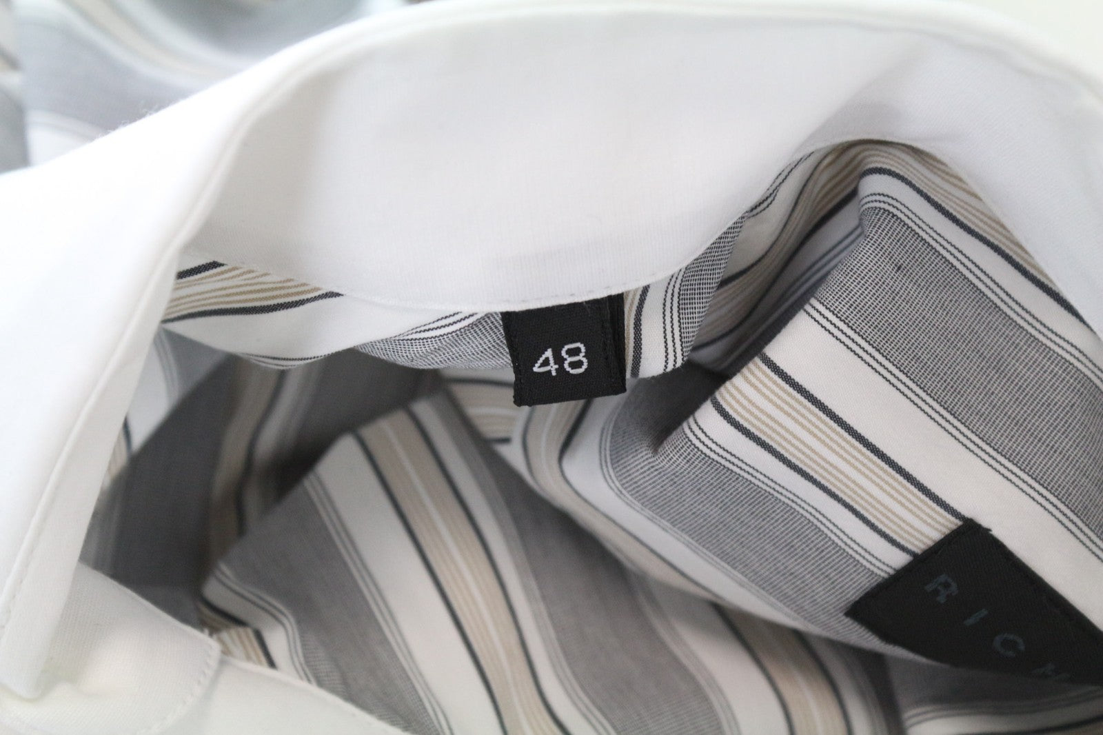 RICHMOND vyriški marškinėliai 48 pilki dryžuoti tamprūs medvilniniai ilgomis rankovėmis klasikinio stiliaus 