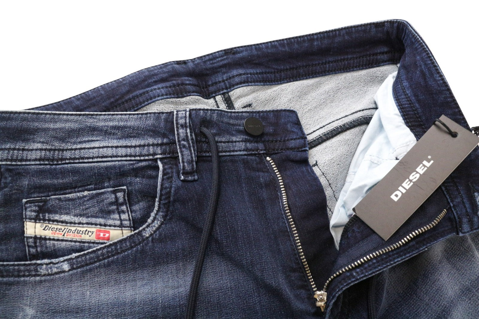 DIESEL Thommer CB-NE 069JF vyriški džinsai W28 Jogg Slim Blue Stretch Cotton 