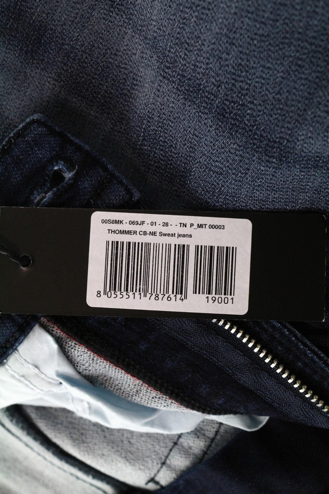 DIESEL Thommer CB-NE 069JF vyriški džinsai W28 Jogg Slim Blue Stretch Cotton 