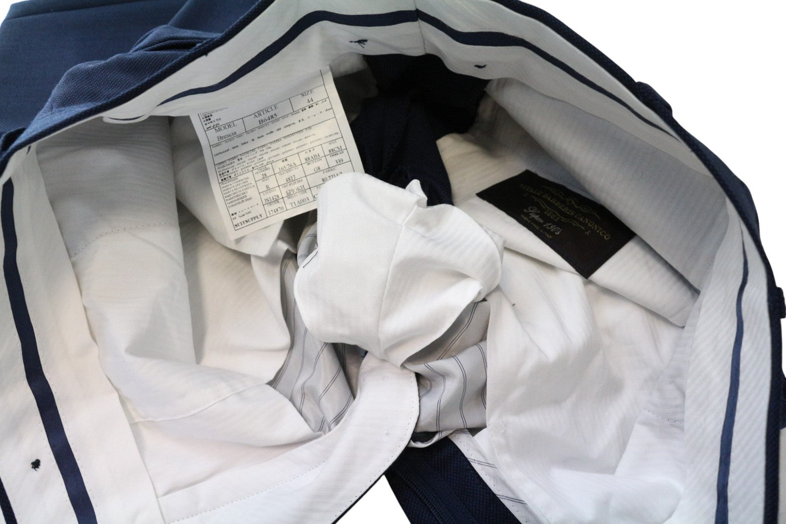 SUITSUPPLY Brescia Men's Pants UK28R Dark Blue Wool Pleated Lined Classic