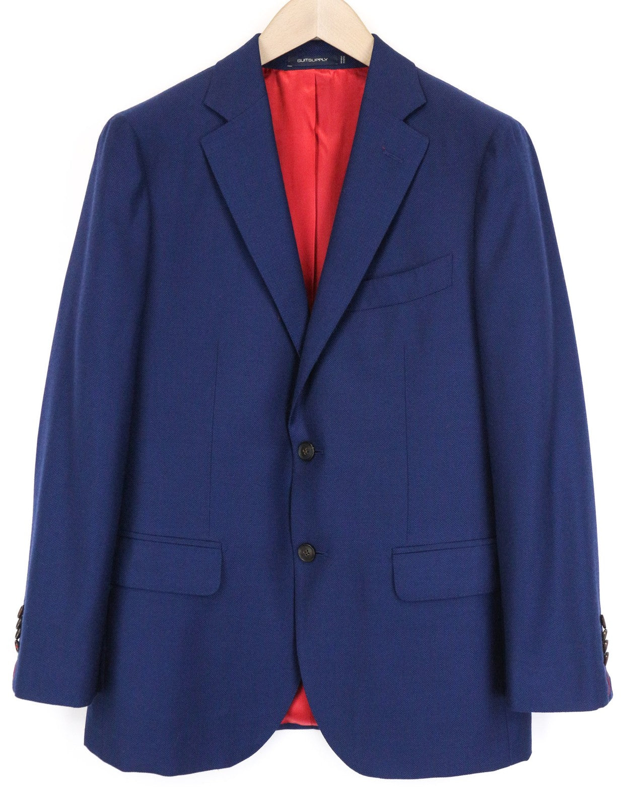 SUITSUPPLY Sienna vyriškas švarkas UK38S mėlynas Super 130 vilnonis švarkas su įpjova atvarte 