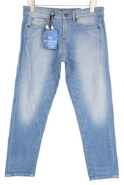 DENHAM Monroe Helix G moteriški džinsai W27/L28 mėlyni, tamprūs, siaurėjantys „Girlfriend“ džinsai 