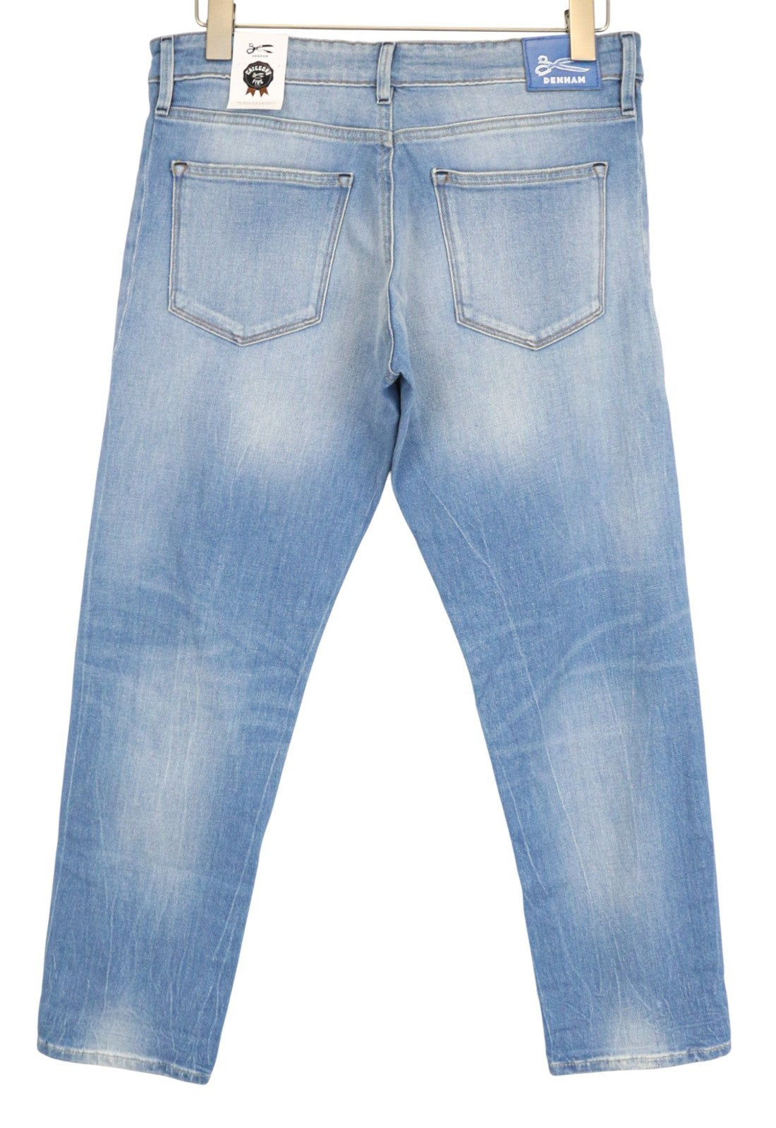 DENHAM Monroe Helix G moteriški džinsai W27/L28 mėlyni, tamprūs, siaurėjantys „Girlfriend“ džinsai 