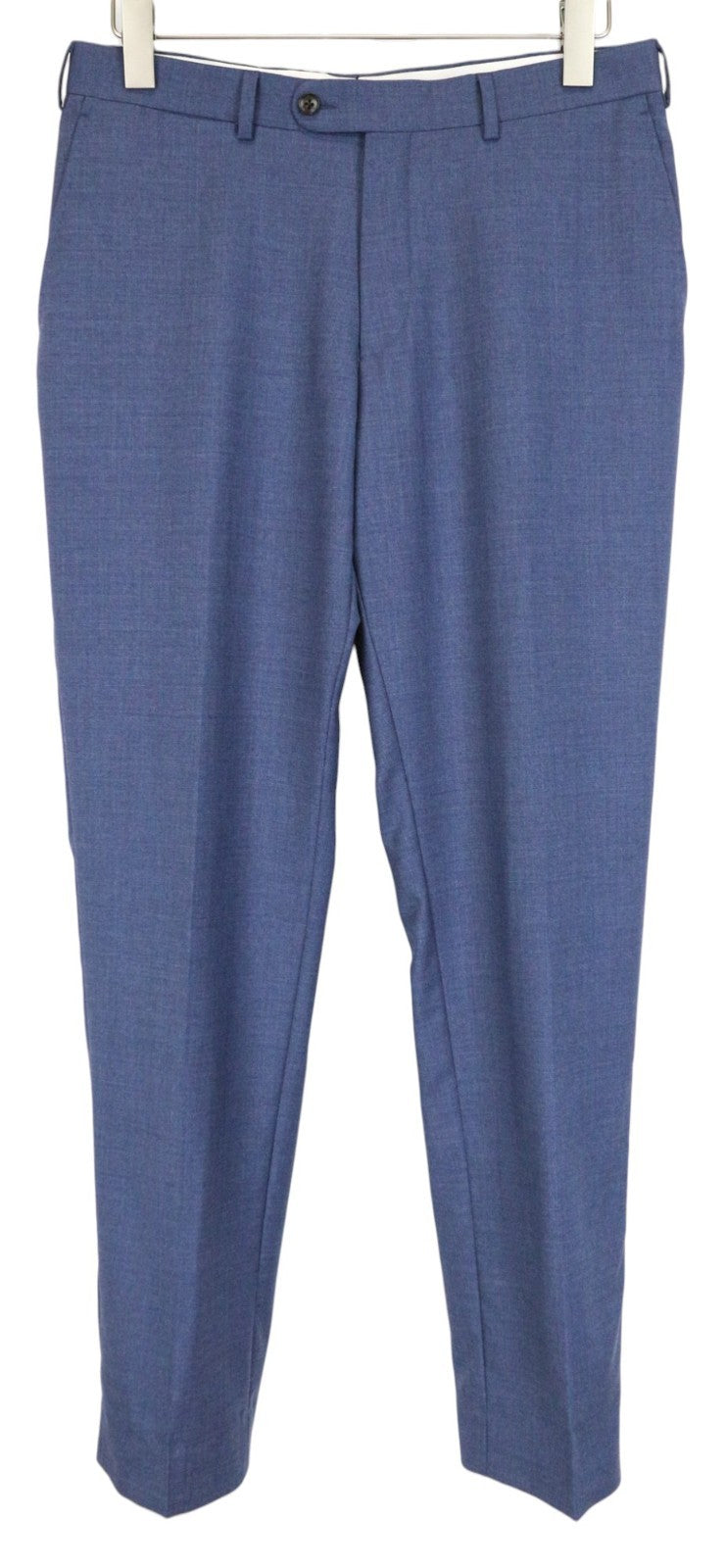 SUITSUPPLY Brescia Men's Pants UK38S Blue Wool Classic Pleated Lined