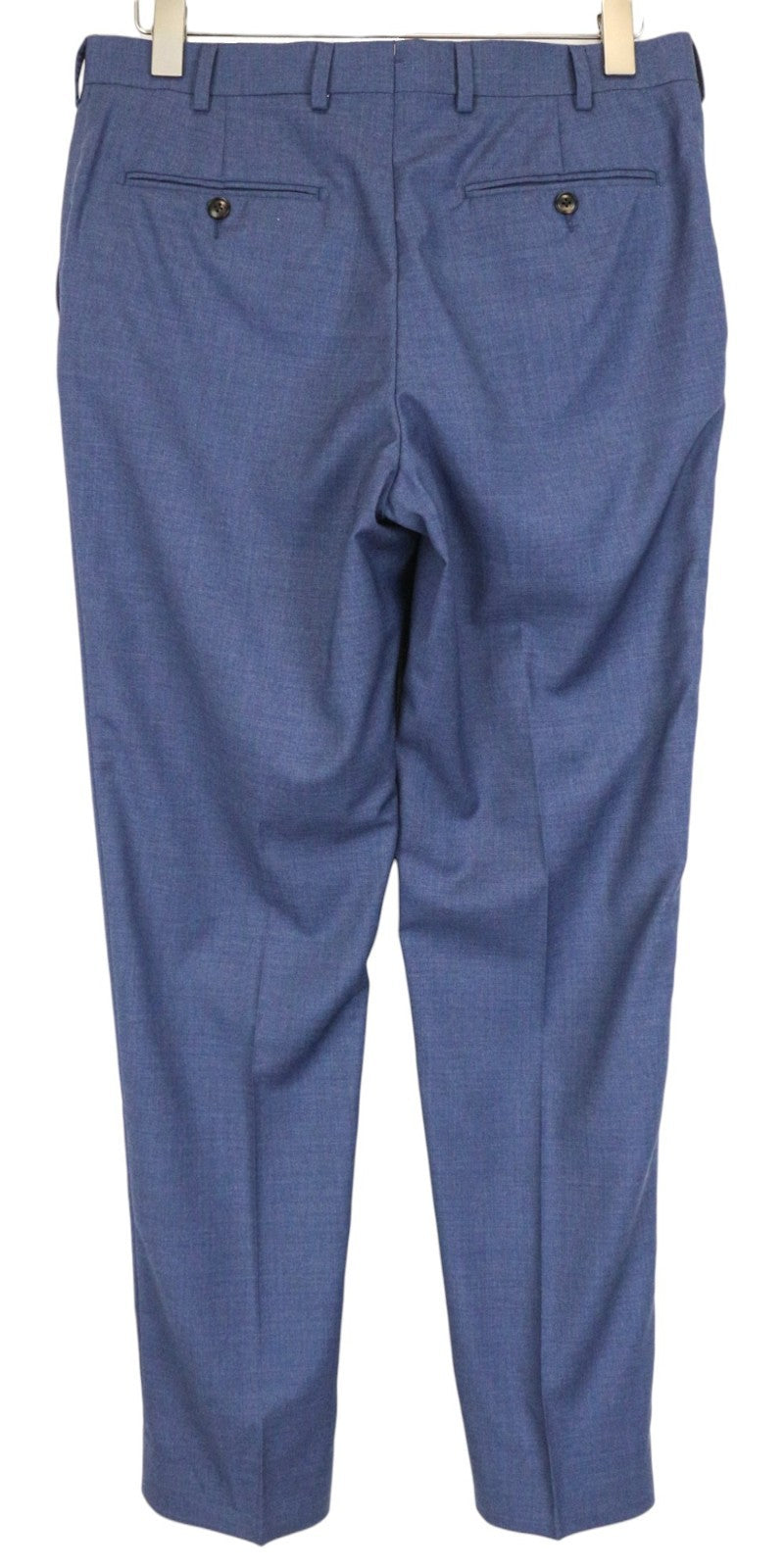 SUITSUPPLY Brescia Men's Pants UK38S Blue Wool Classic Pleated Lined