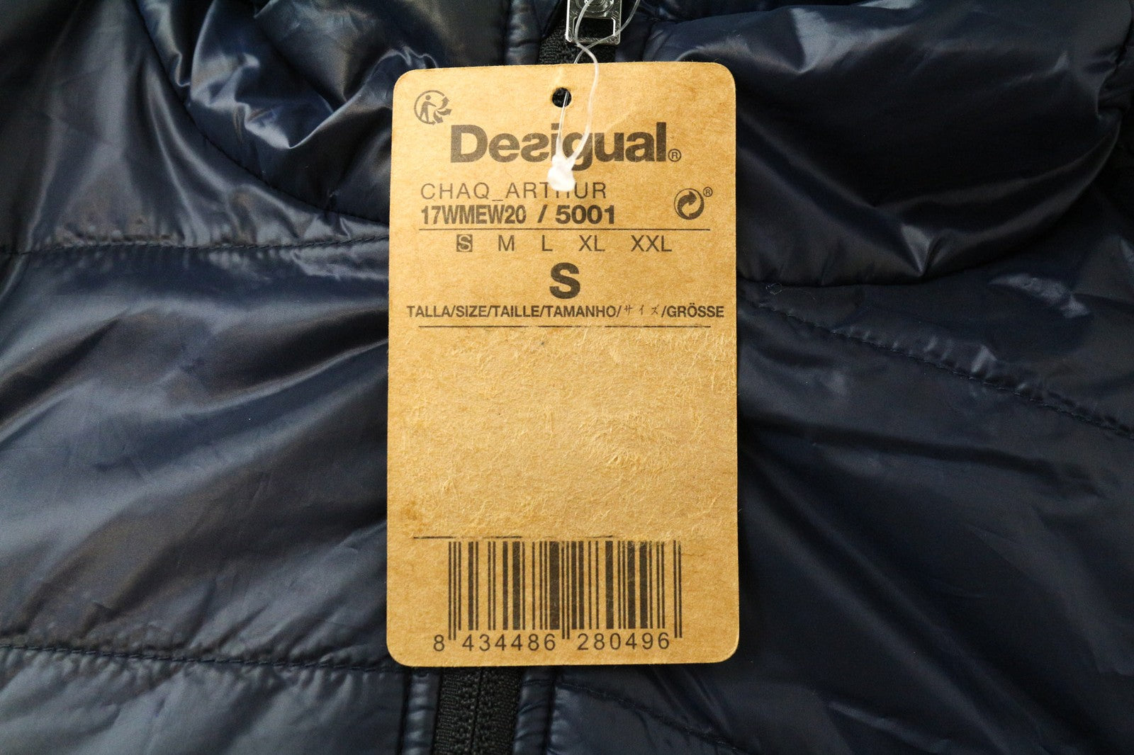 DESIGUAL Arthur vyriška striukė pilkai mėlyna, su gobtuvu ir pamušalu. S dydis. 