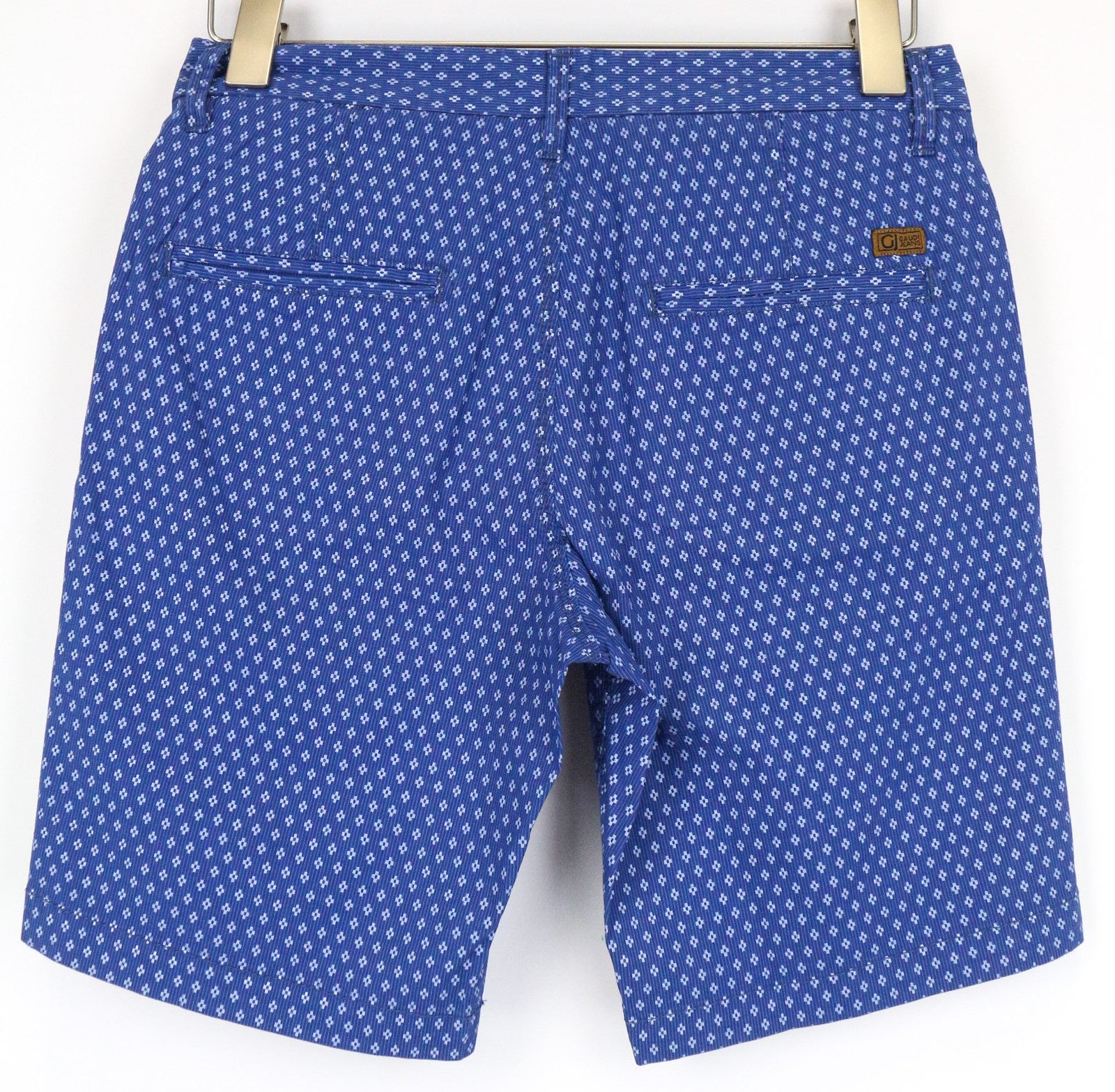 GAUDI JEANS Men's Shorts 28 Blue Cotton Stretch Patterned Summer Casual