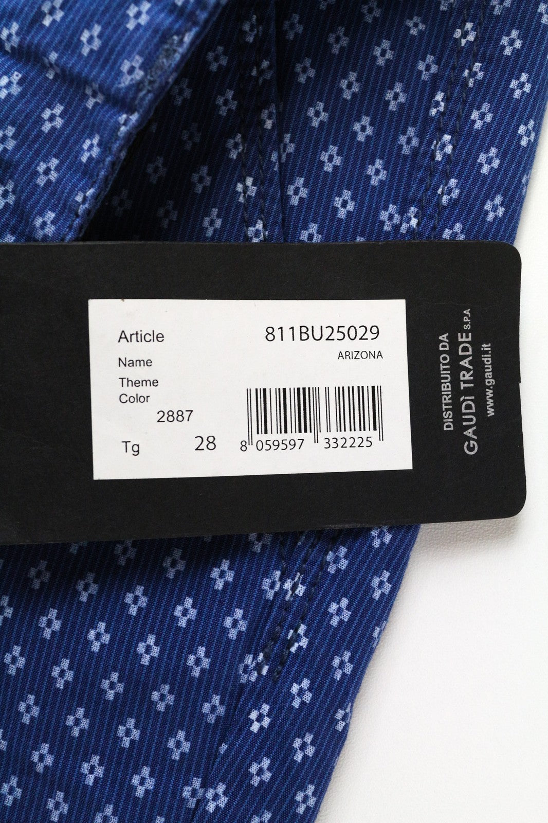 GAUDI JEANS Men's Shorts 28 Blue Cotton Stretch Patterned Summer Casual