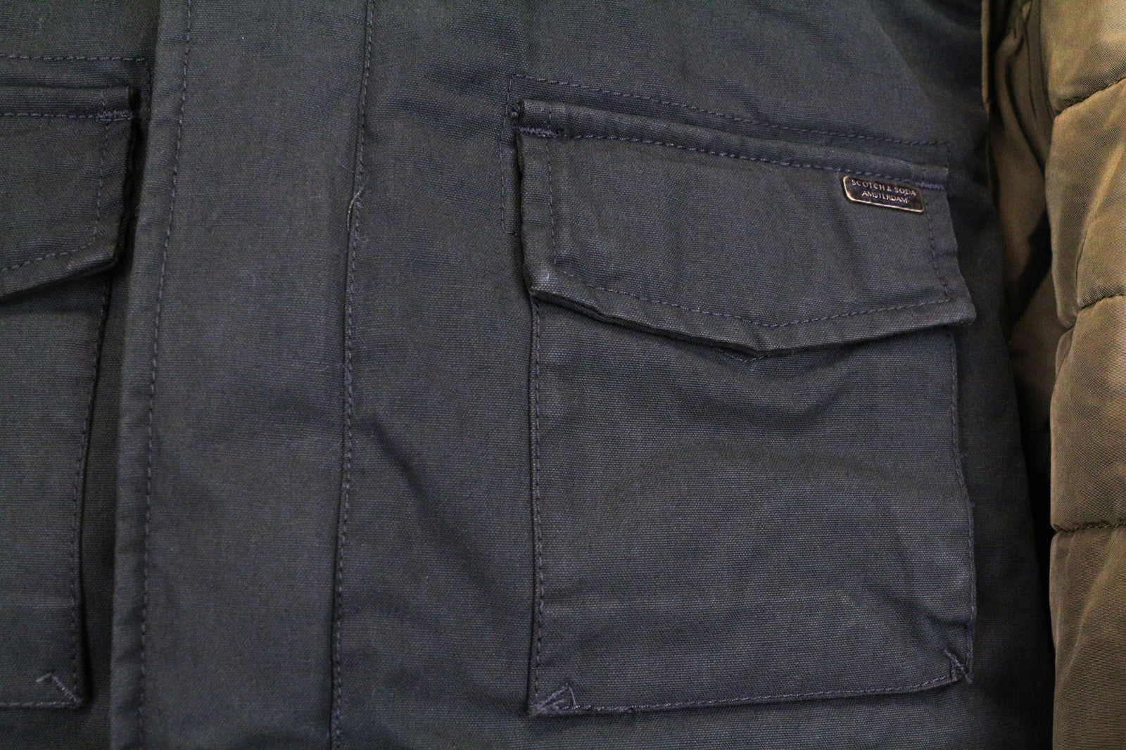 SCOTCH &amp; SODA Ams Couture vyriška striukė M, žalia, medvilninė, užtrauktuku, su keliomis kišenėmis 