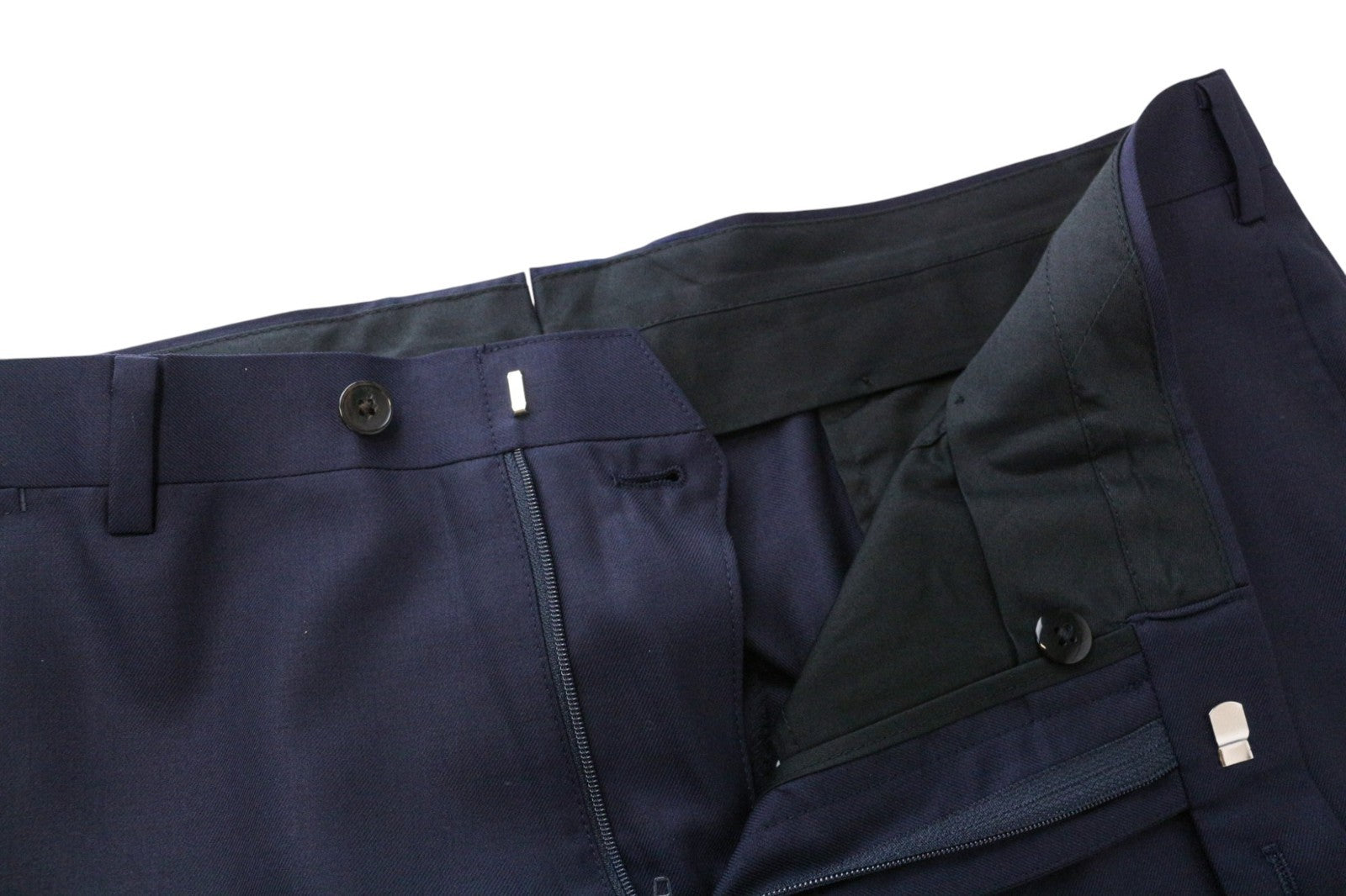 SUITSUPPLY Lazio Men's Pants UK46R Navy Wool Classic Pleated Formal