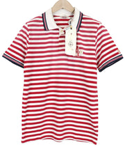 SCOTCH & SODA Ams Couture Men's Polo M Red White Striped Cotton T-Shirt