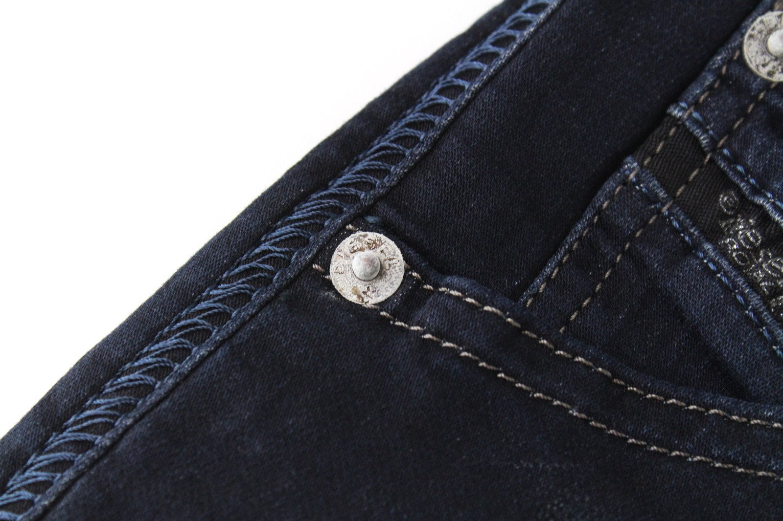 DIESEL Krooley-NE 0686F Men Jeans W26 Sweat Jogg Boys Slim Dark Blue Stretch