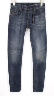 DIESEL Sleenker 069DG vyriški džinsai W27/L32 berniukams, aptempti, mėlyni, tamprūs medvilniniai džinsai 