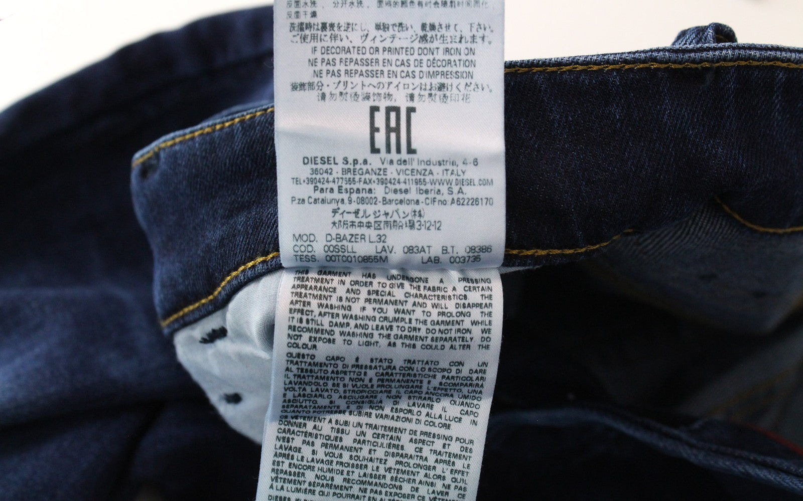 DIESEL D-Bazer 083AT vyriški džinsai W26/L32 berniukams, siaurėjantys, mėlyni, tamprūs medvilniniai džinsai 