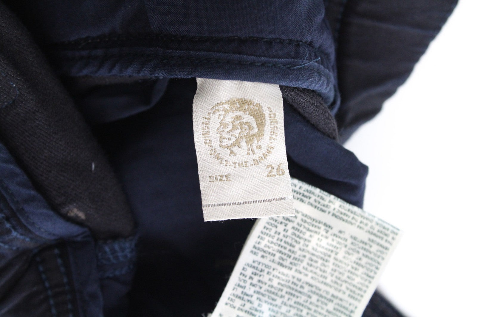 DIESEL Krooley-NE 0686F vyriški džinsai W26 berniukams, sportinės kelnės Jogg Slim mėlynos medvilnės tamprės 