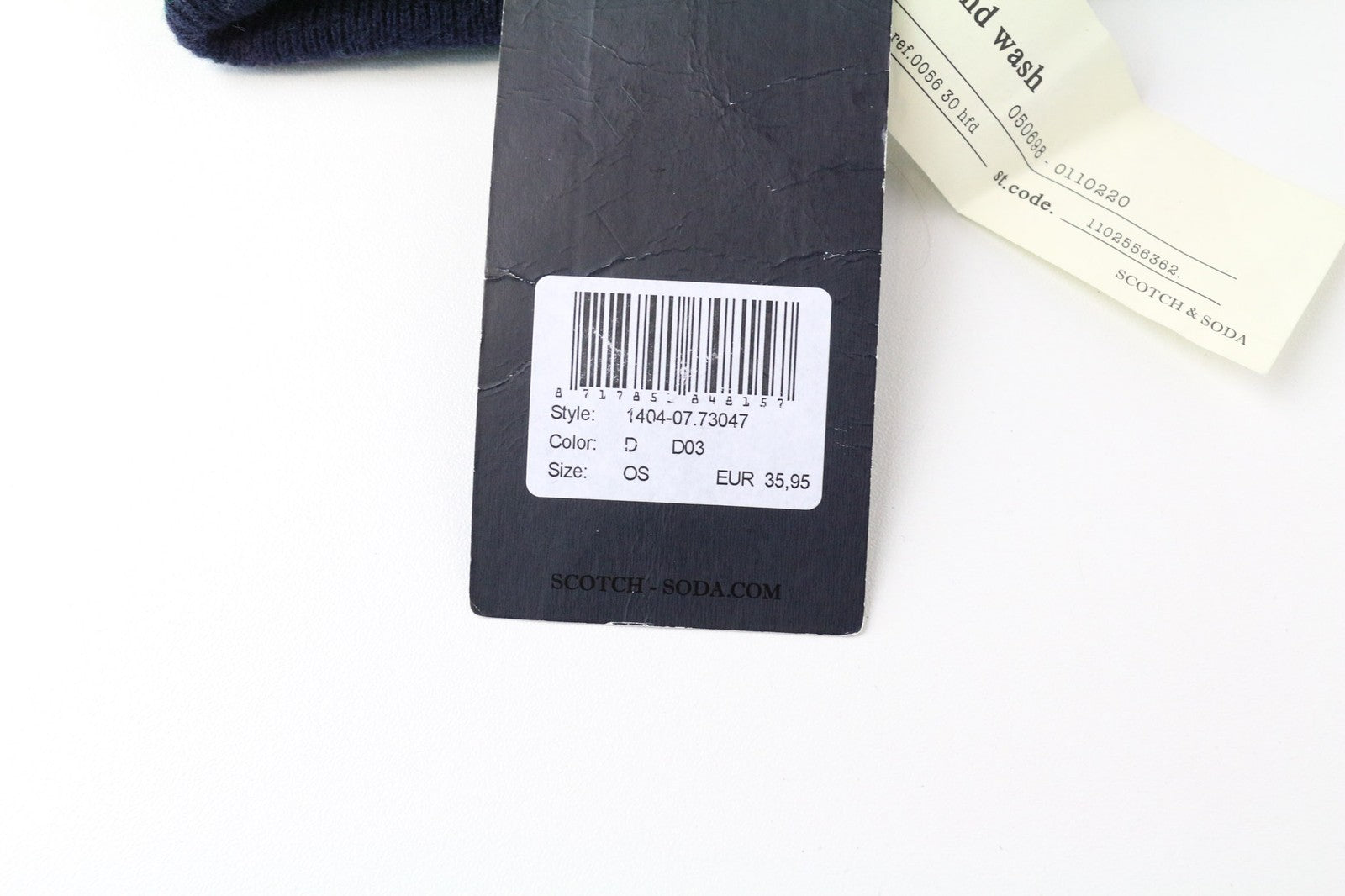 SCOTCH &amp; SODA vyriška žieminė kepurė OS mėlyna vilnos mišinio beanie dryžuota megzta kepurė su rankogaliais 