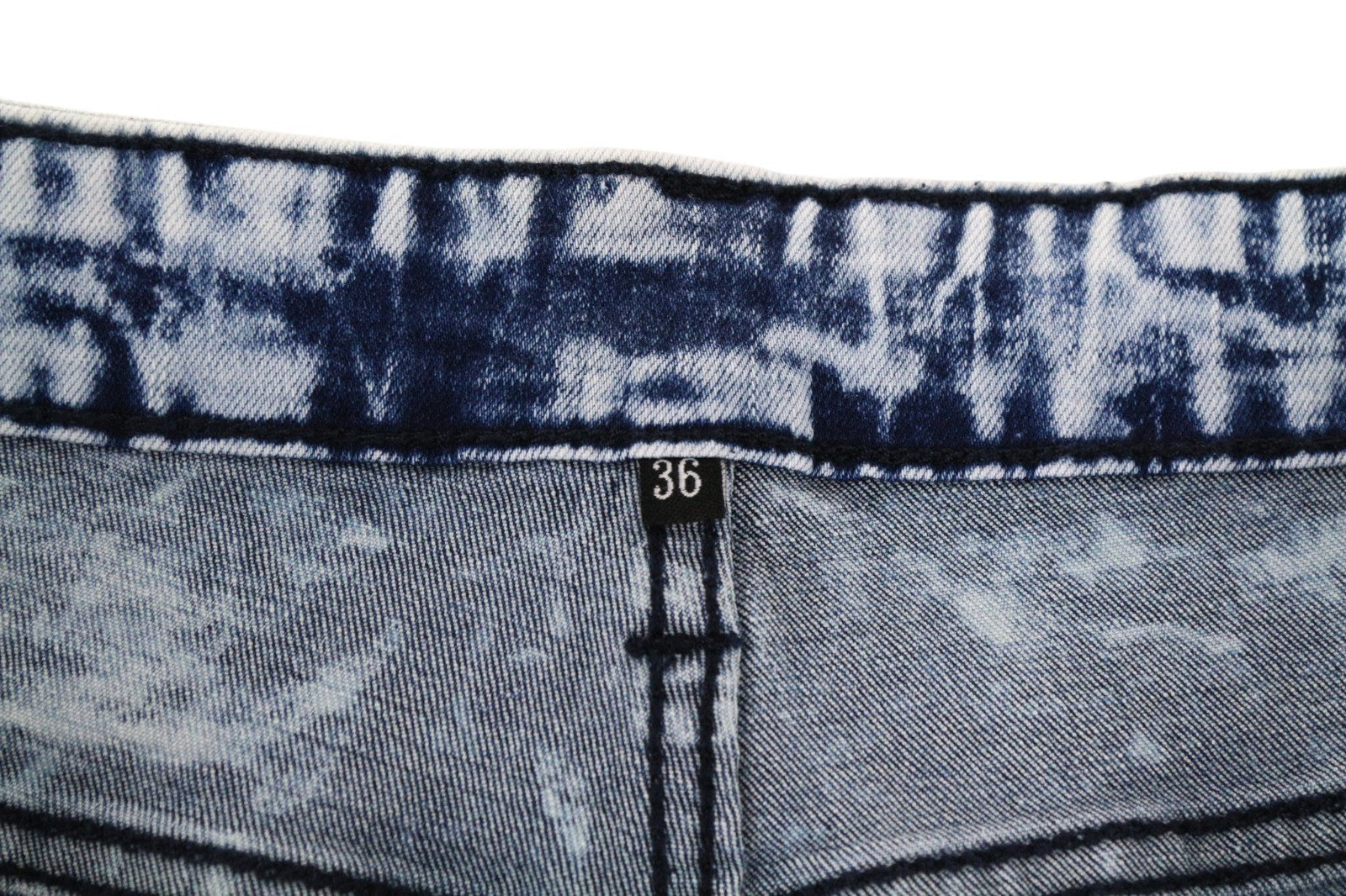 DESIGUAL Ares Men Jeans W36 Jogger Drawstrings Washed Blue Cotton Stretch