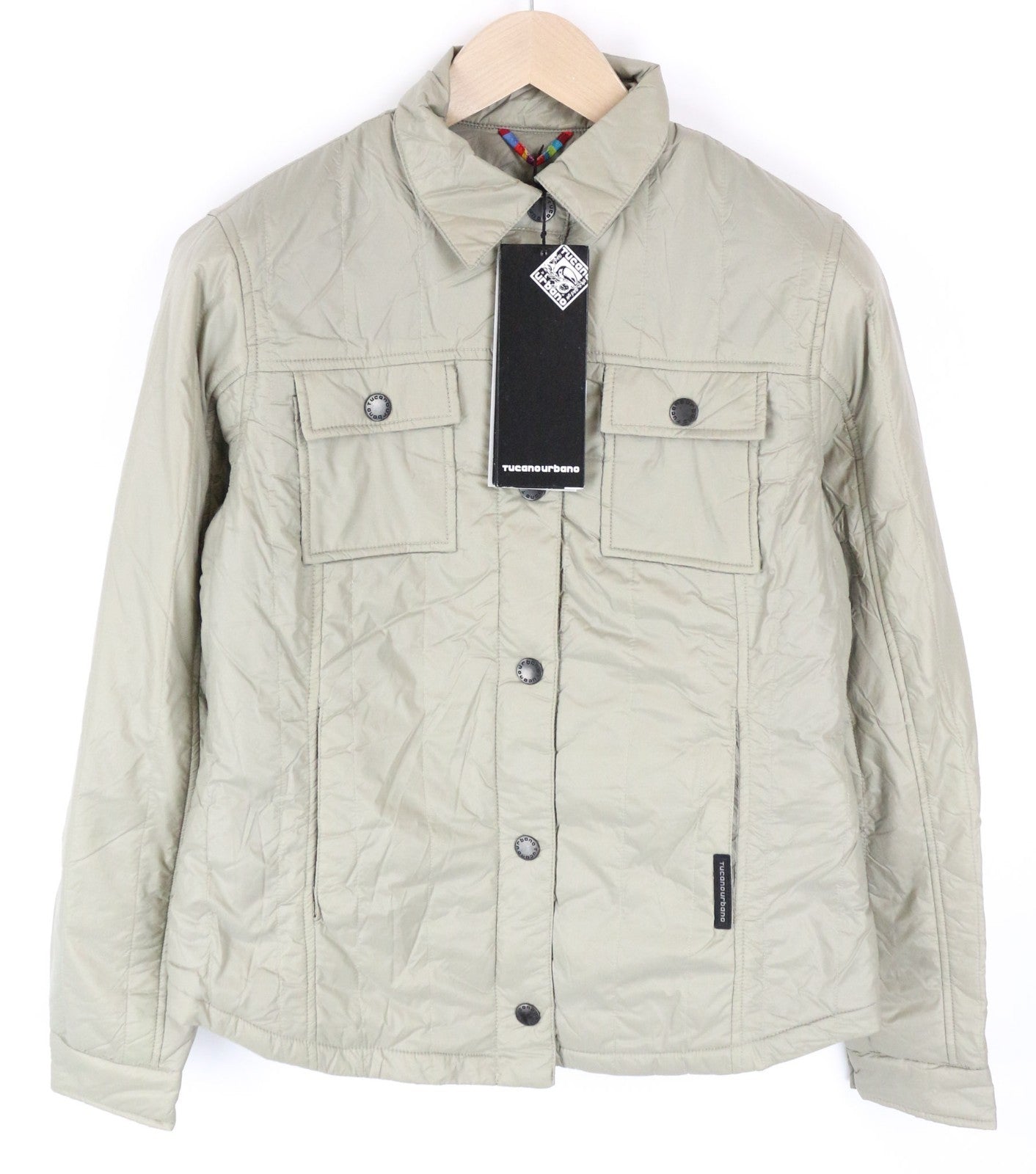 TUCANO URBANO Trudy Women Jacket L Beige Thermal Padded Windbreaker Moto
